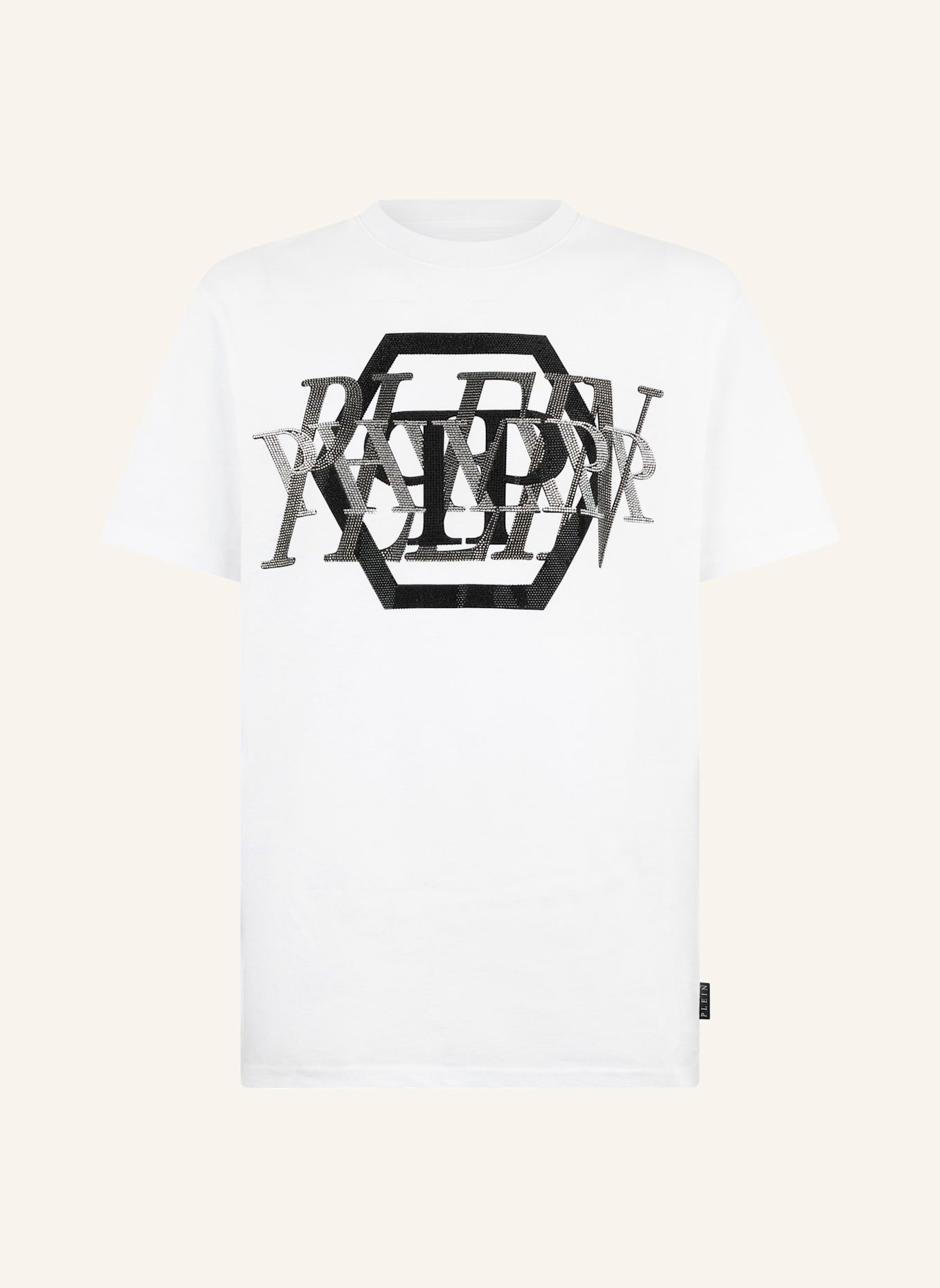 PHILIPP PLEIN PHILIPP PLEIN Round Neck T-Shirt Logo Stones: WEISS