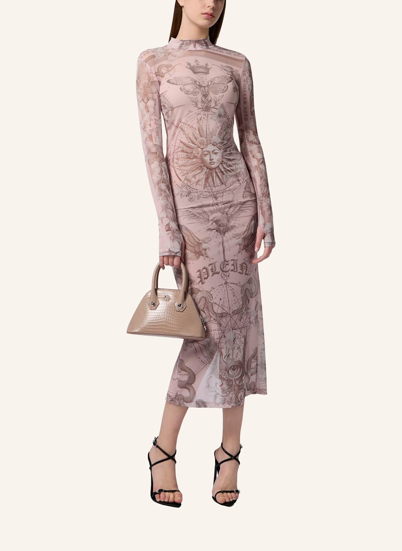 PHILIPP PLEIN PHILIPP PLEIN Tulle Maxi Dress Open Back Butterfly Tattoo: ROSA