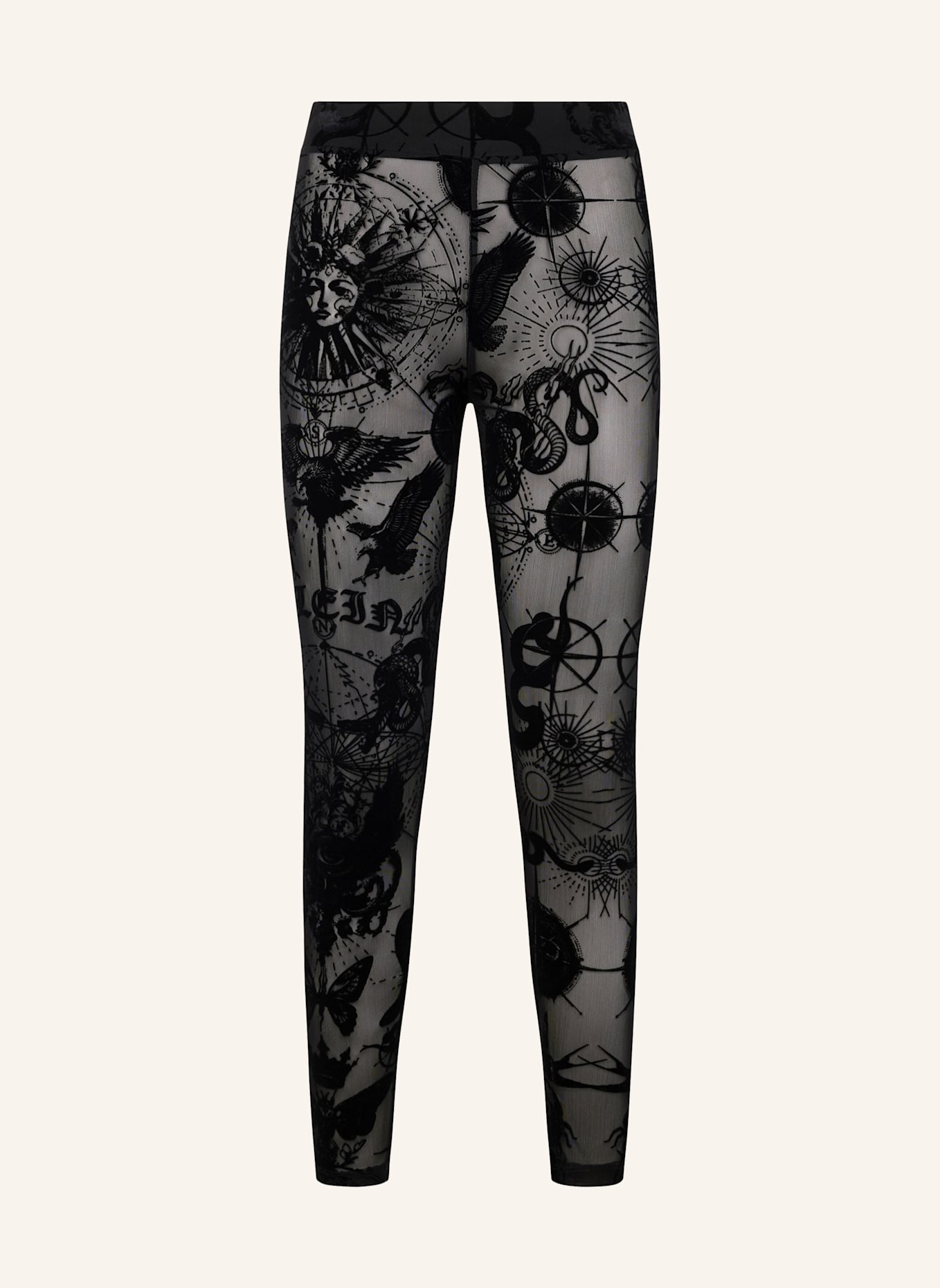 PHILIPP PLEIN PHILIPP PLEIN Tulle Leggings Flock Butterfly Tattoo: SCHWARZ