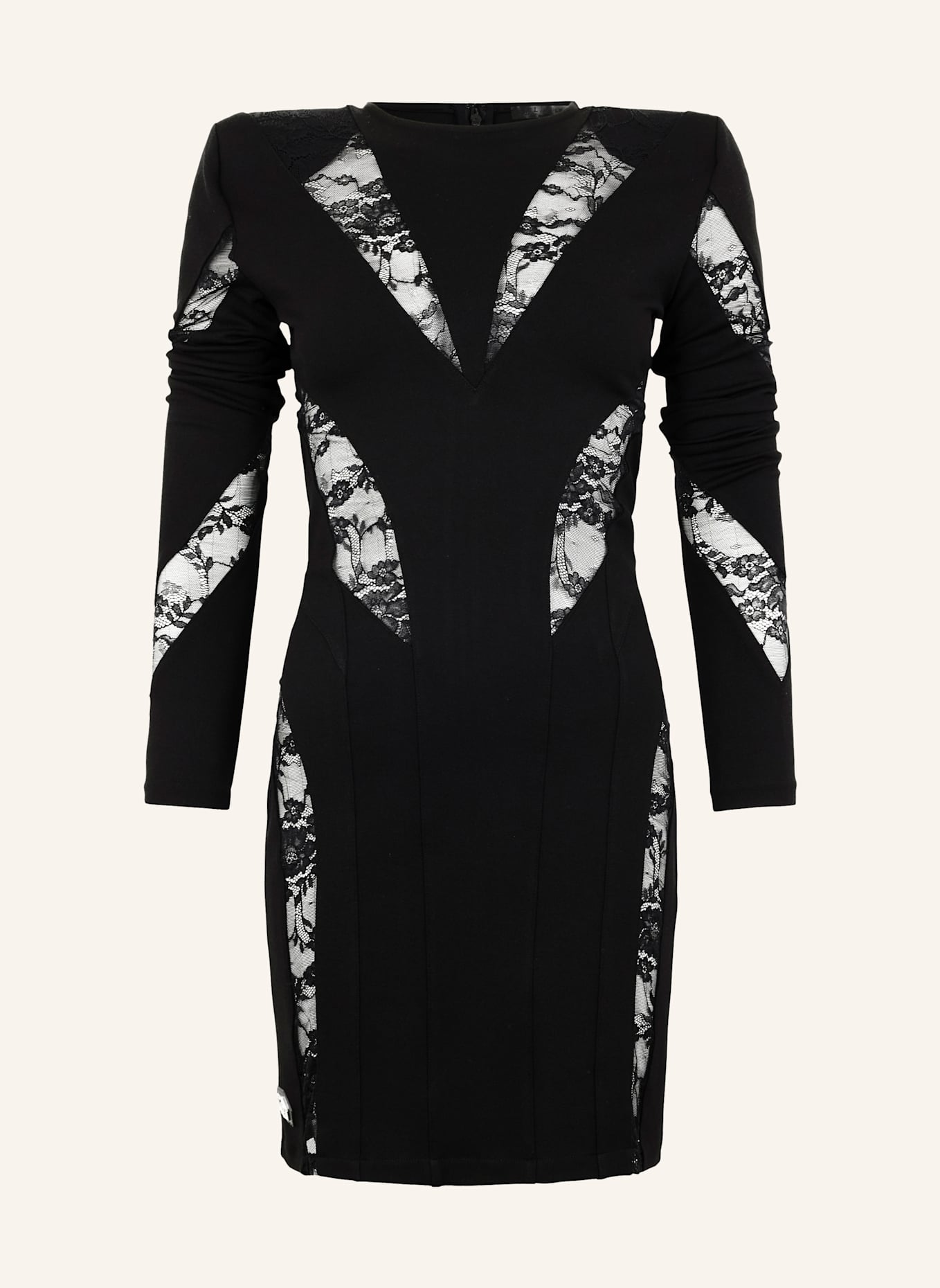 PHILIPP PLEIN PHILIPP PLEIN Multicutting Long Sleeve Mini Dress Lace: SCHWARZ