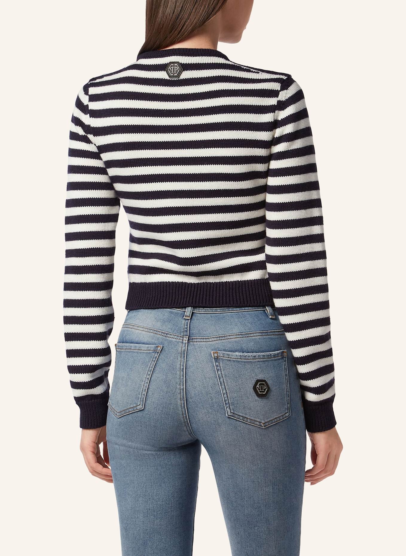 PHILIPP PLEIN Pullover Rundhalsausschnitt Ls TEDDY: DUNKELBLAU