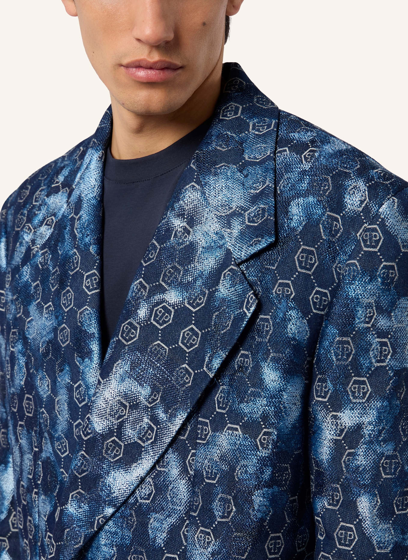 PHILIPP PLEIN PHILIPP PLEIN Jacquard Denim Coat Monogram: DUNKELBLAU