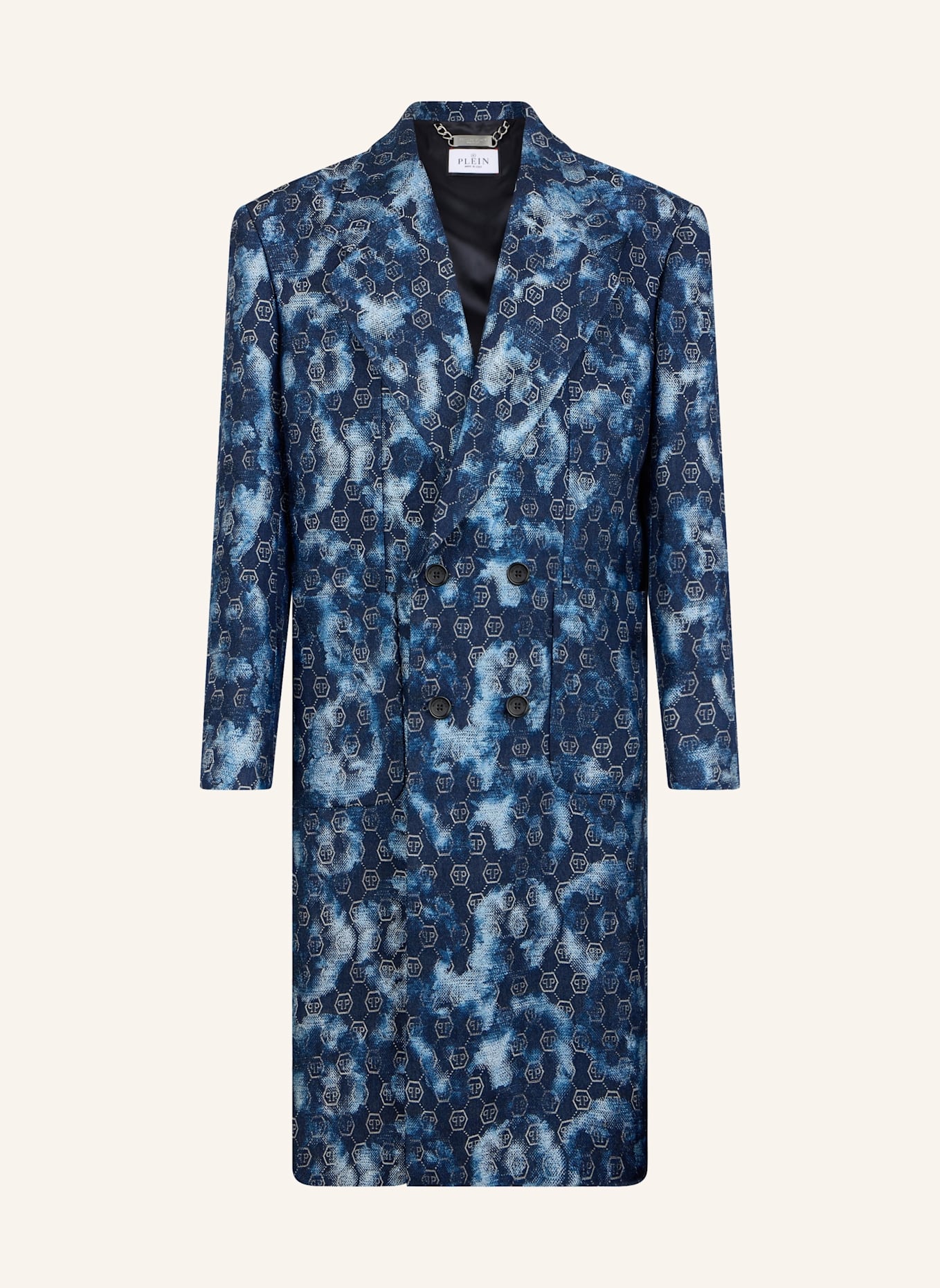 PHILIPP PLEIN PHILIPP PLEIN Jacquard Denim Coat Monogram: DUNKELBLAU