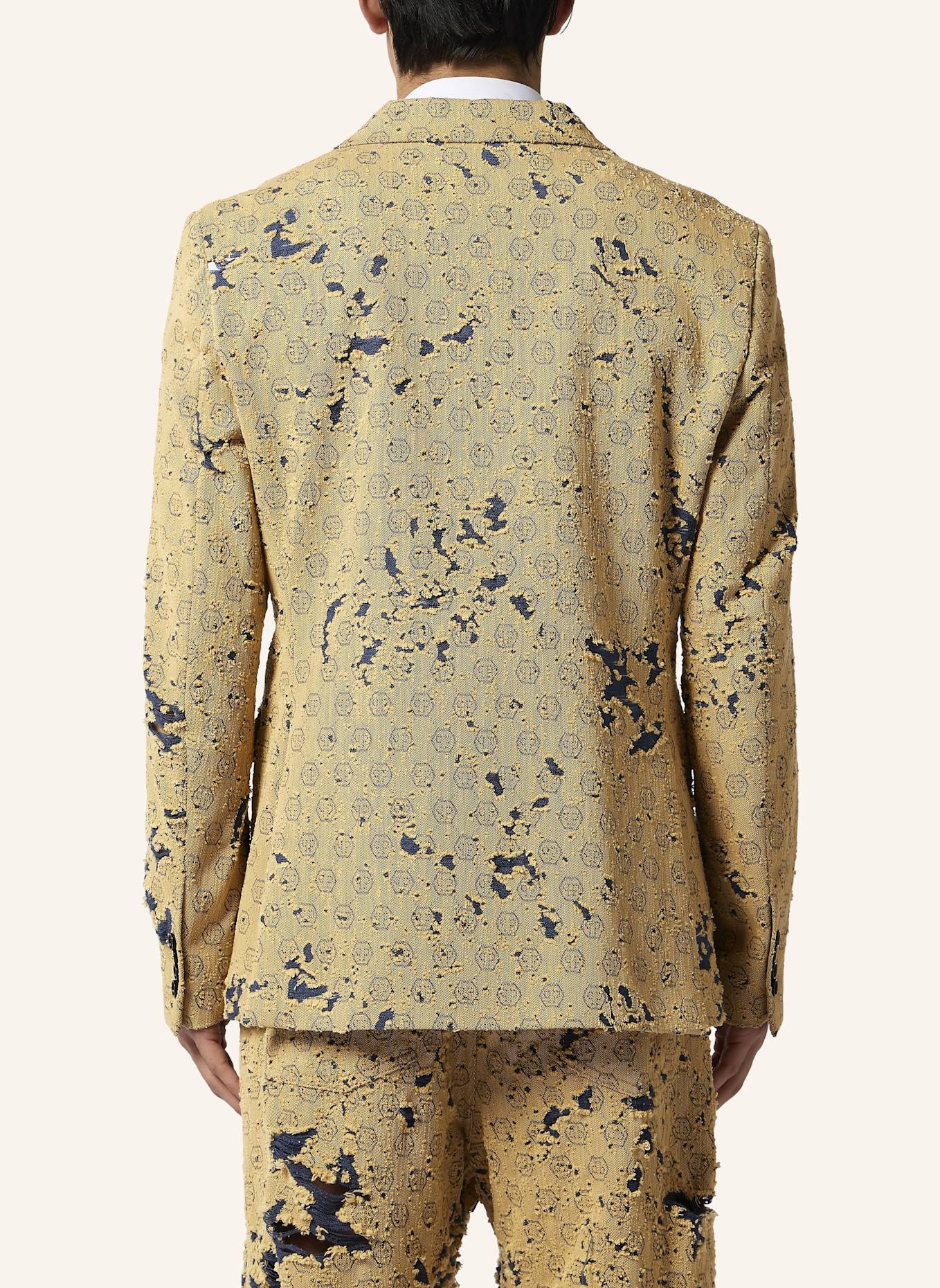 PHILIPP PLEIN PHILIPP PLEIN Destroyed Denim Jacquard Blazer Monogram: BEIGE