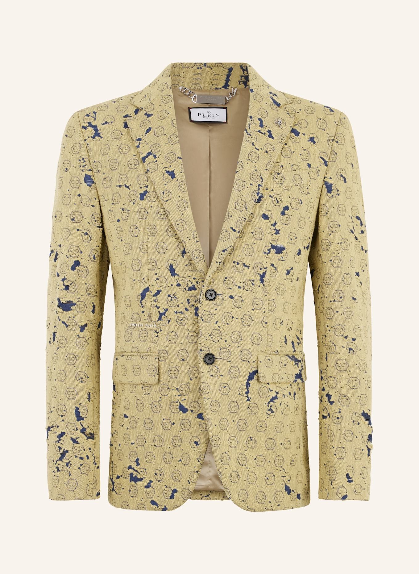 PHILIPP PLEIN PHILIPP PLEIN Destroyed Denim Jacquard Blazer Monogram: BEIGE