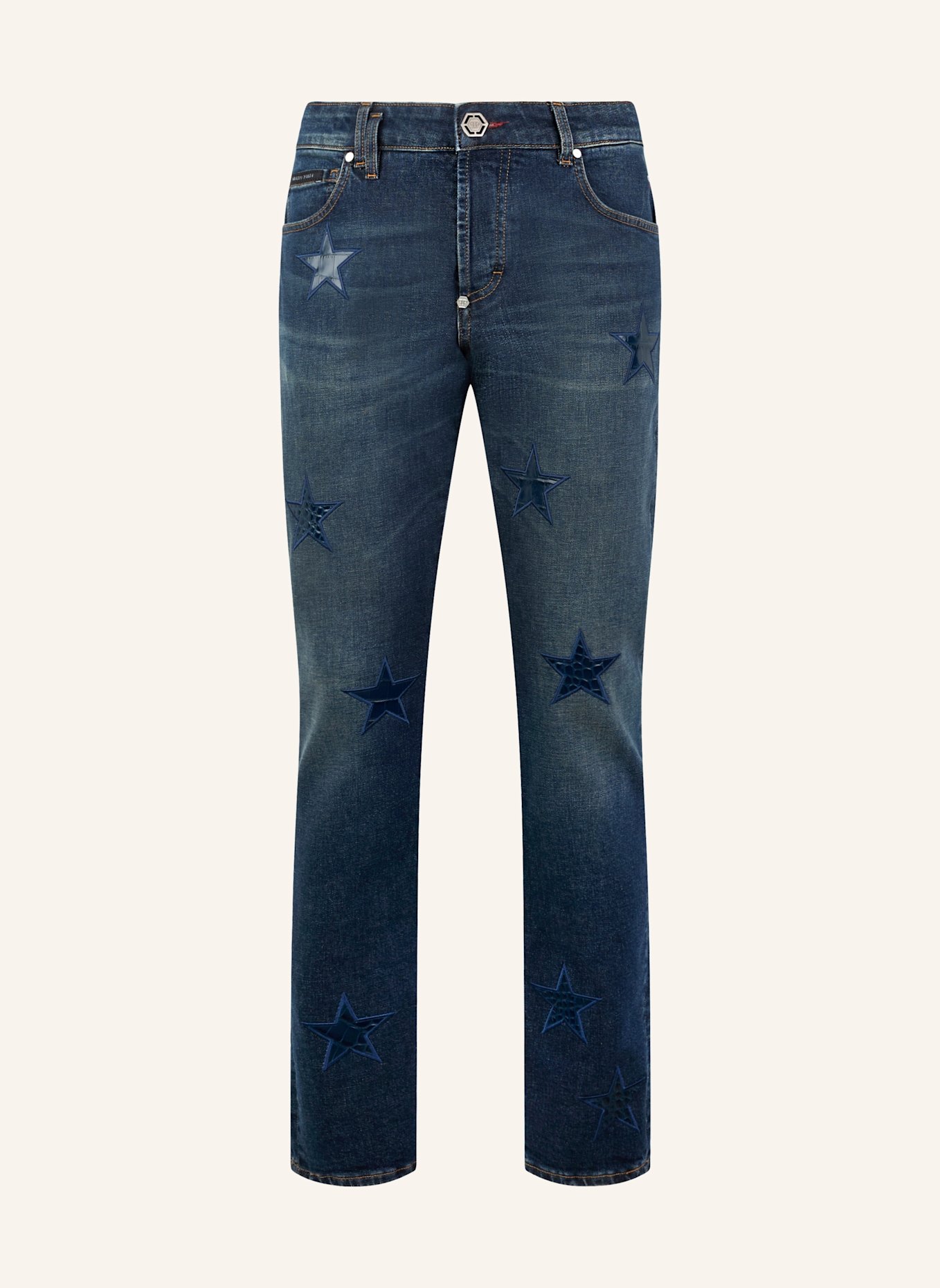 PHILIPP PLEIN PHILIPP PLEIN Super Straight Cut Jeans Cocco Stars: BLAU
