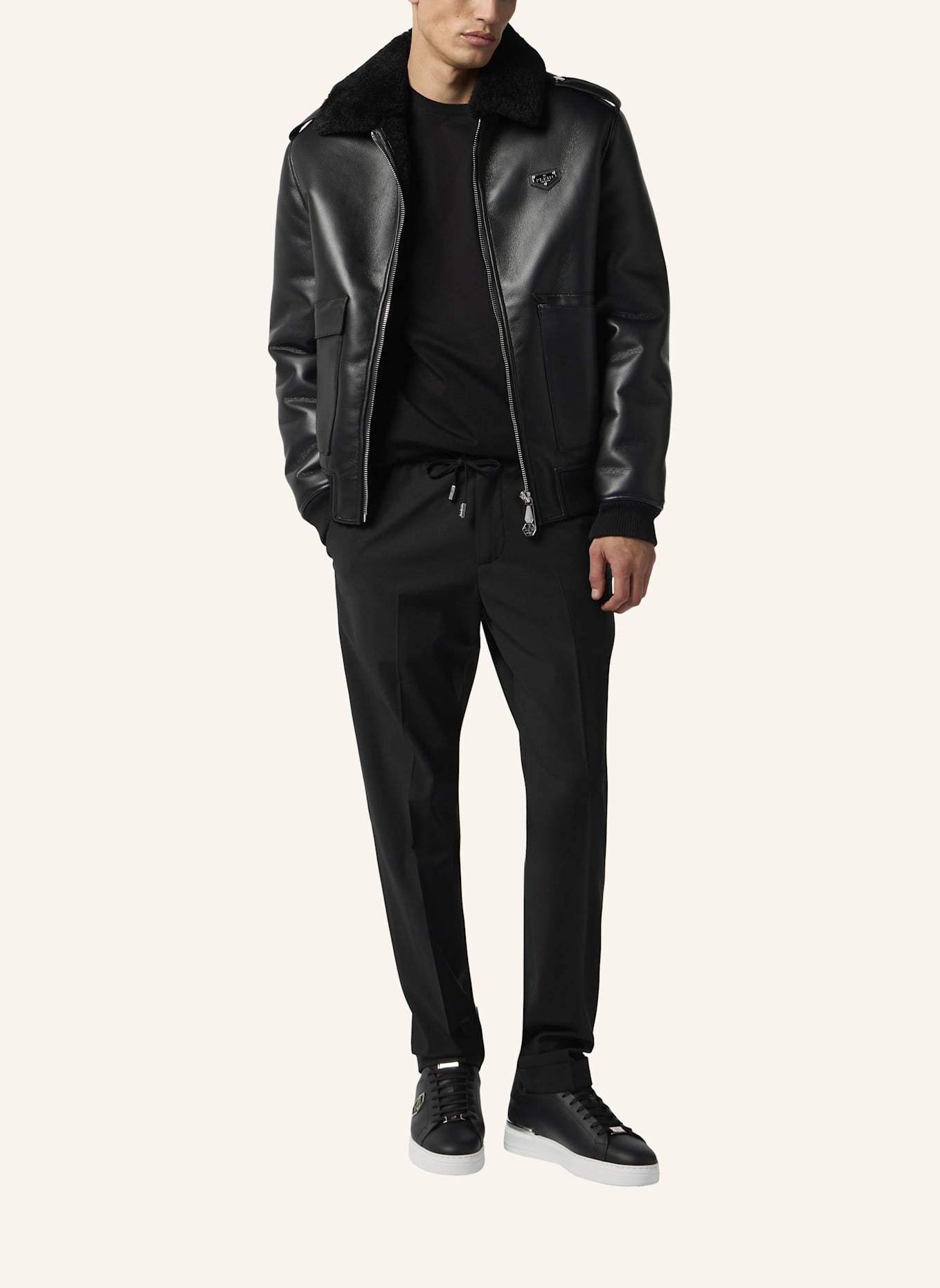 PHILIPP PLEIN PHILIPP PLEIN Wool Gigolo Fit Trousers: SCHWARZ