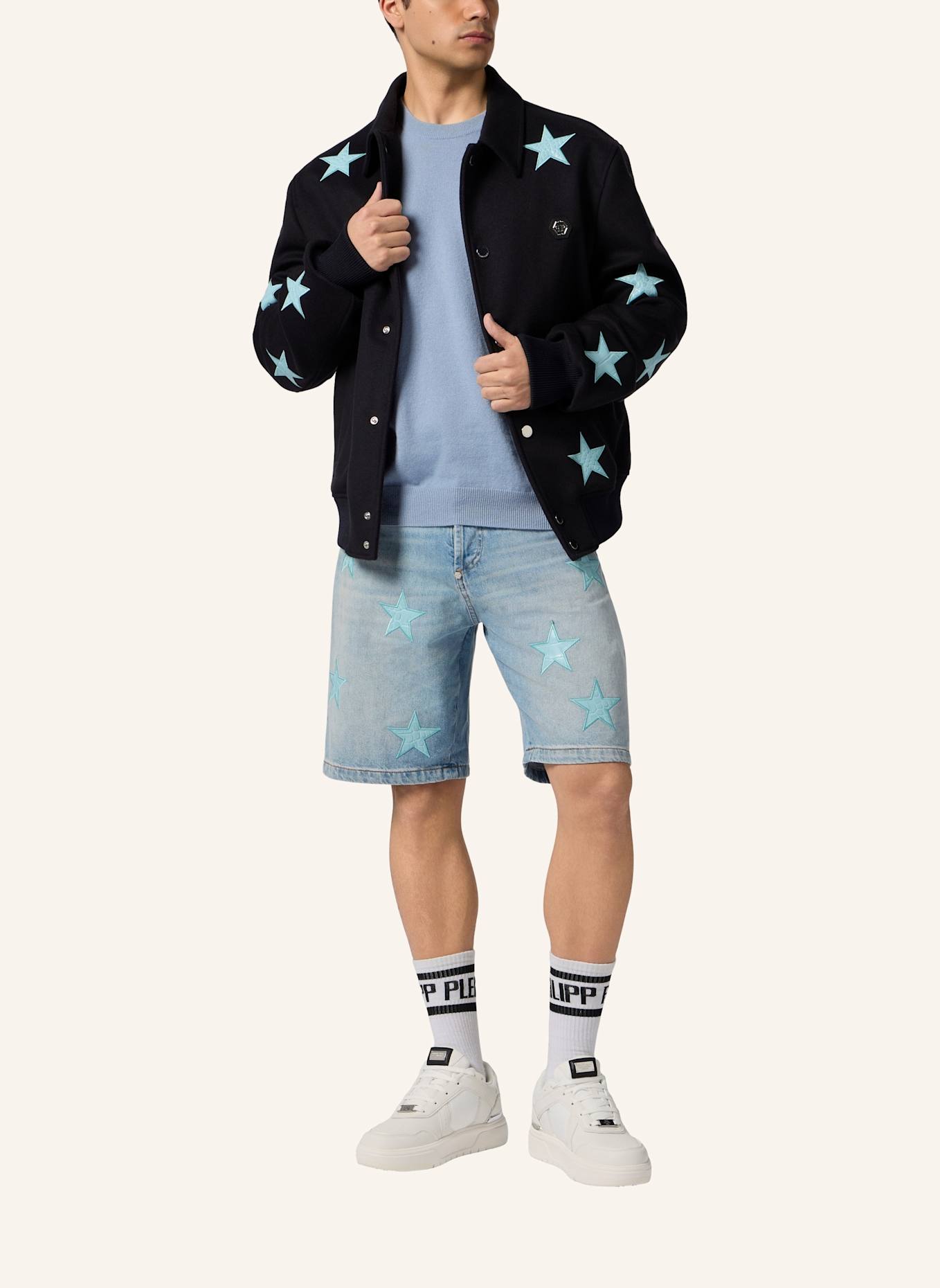 PHILIPP PLEIN PHILIPP PLEIN Denim Shorts Cocco Stars: HELLBLAU
