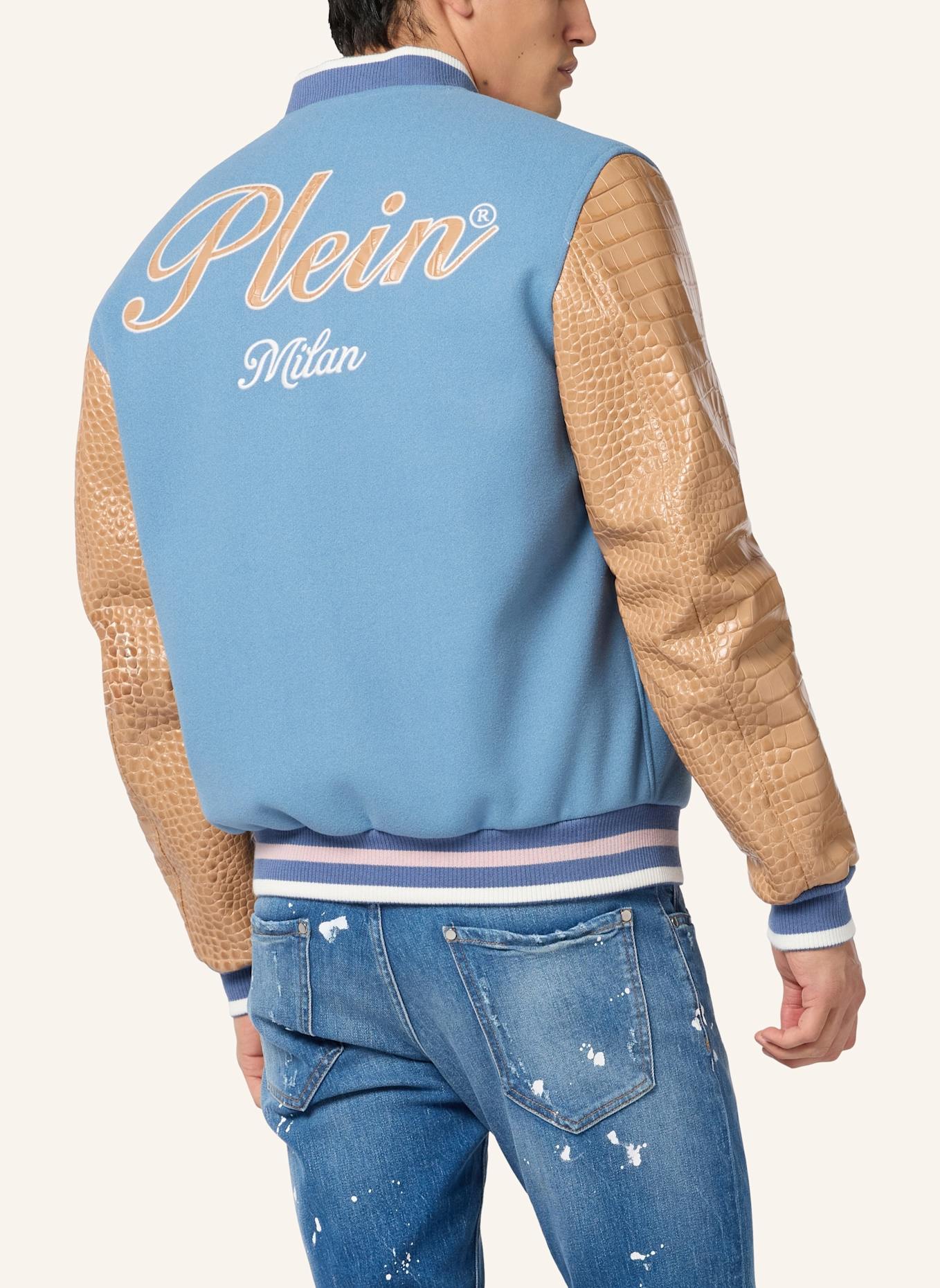 PHILIPP PLEIN PHILIPP PLEIN Varsity Bomber Cocco Sleeves Milan: HELLBLAU
