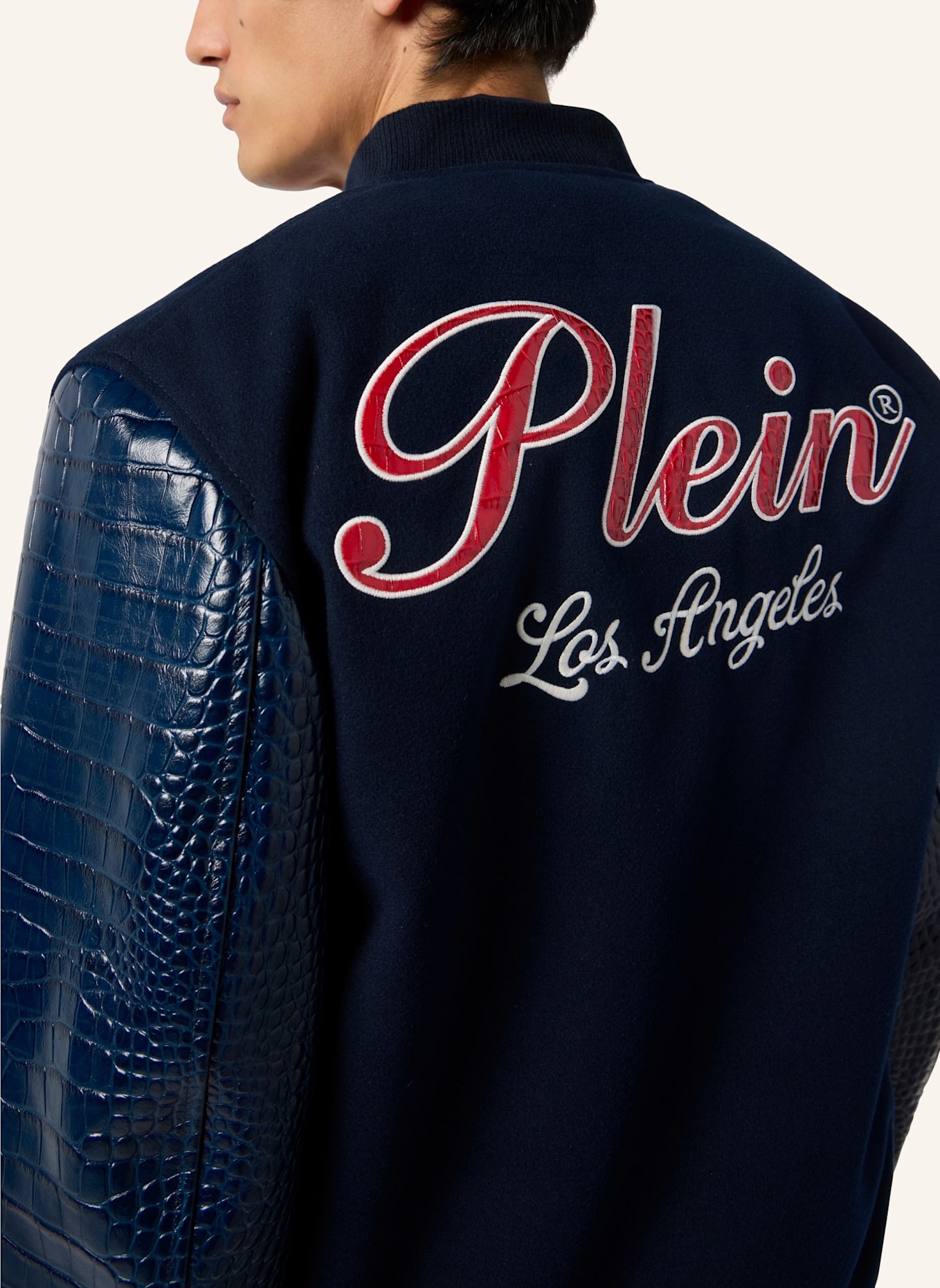 PHILIPP PLEIN PHILIPP PLEIN Varsity Bomber Cocco Sleeves Los Angeles: DUNKELBLAU