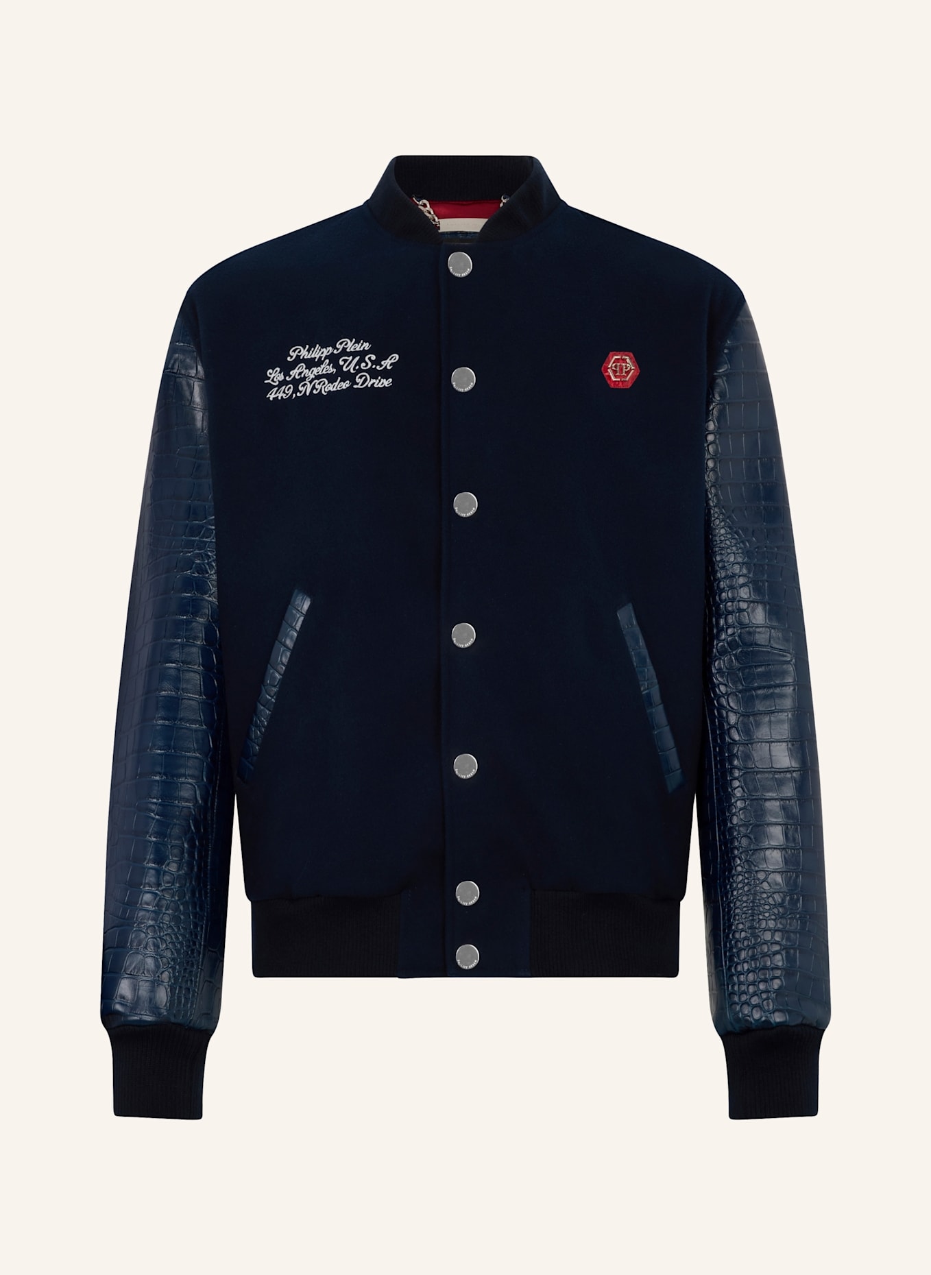 PHILIPP PLEIN PHILIPP PLEIN Varsity Bomber Cocco Sleeves Los Angeles: DUNKELBLAU