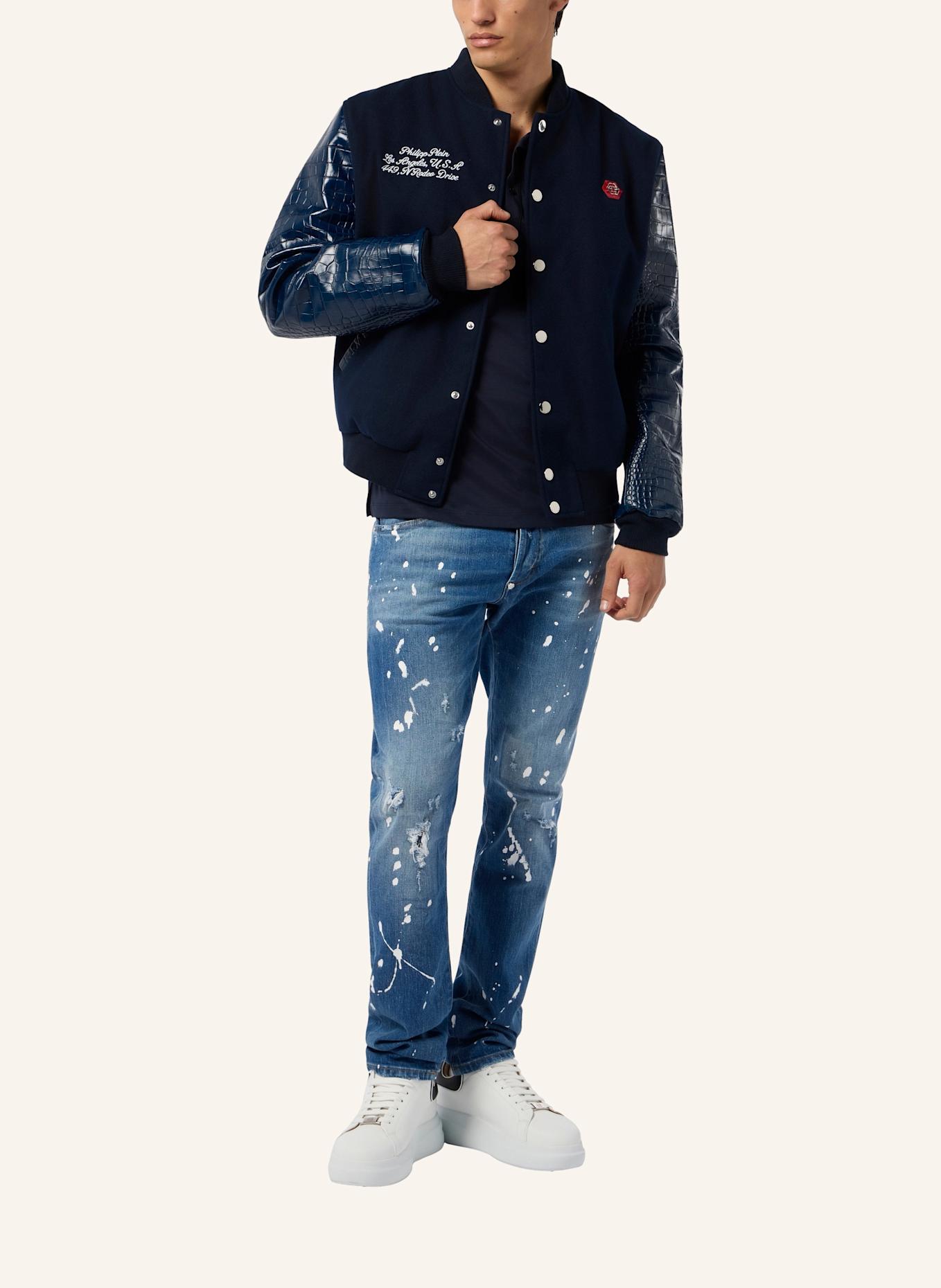PHILIPP PLEIN PHILIPP PLEIN Varsity Bomber Cocco Sleeves Los Angeles: DUNKELBLAU