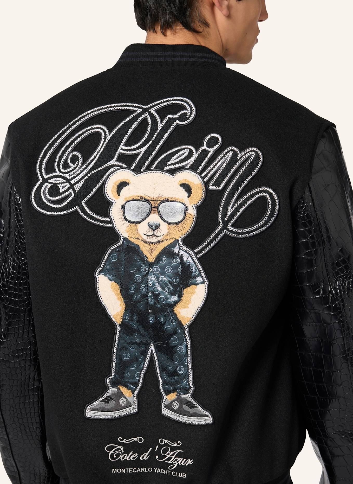 PHILIPP PLEIN PHILIPP PLEIN Varsity Bomber Jacket Teddy Racer: SCHWARZ