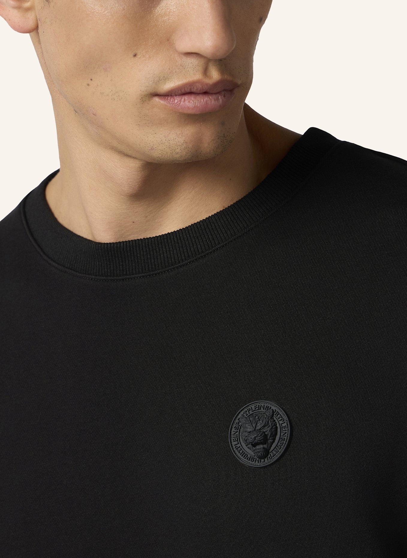 PLEIN SPORT PLEIN SPORT Fleece Round Neck Sweatshirt 3D Tiger: SCHWARZ
