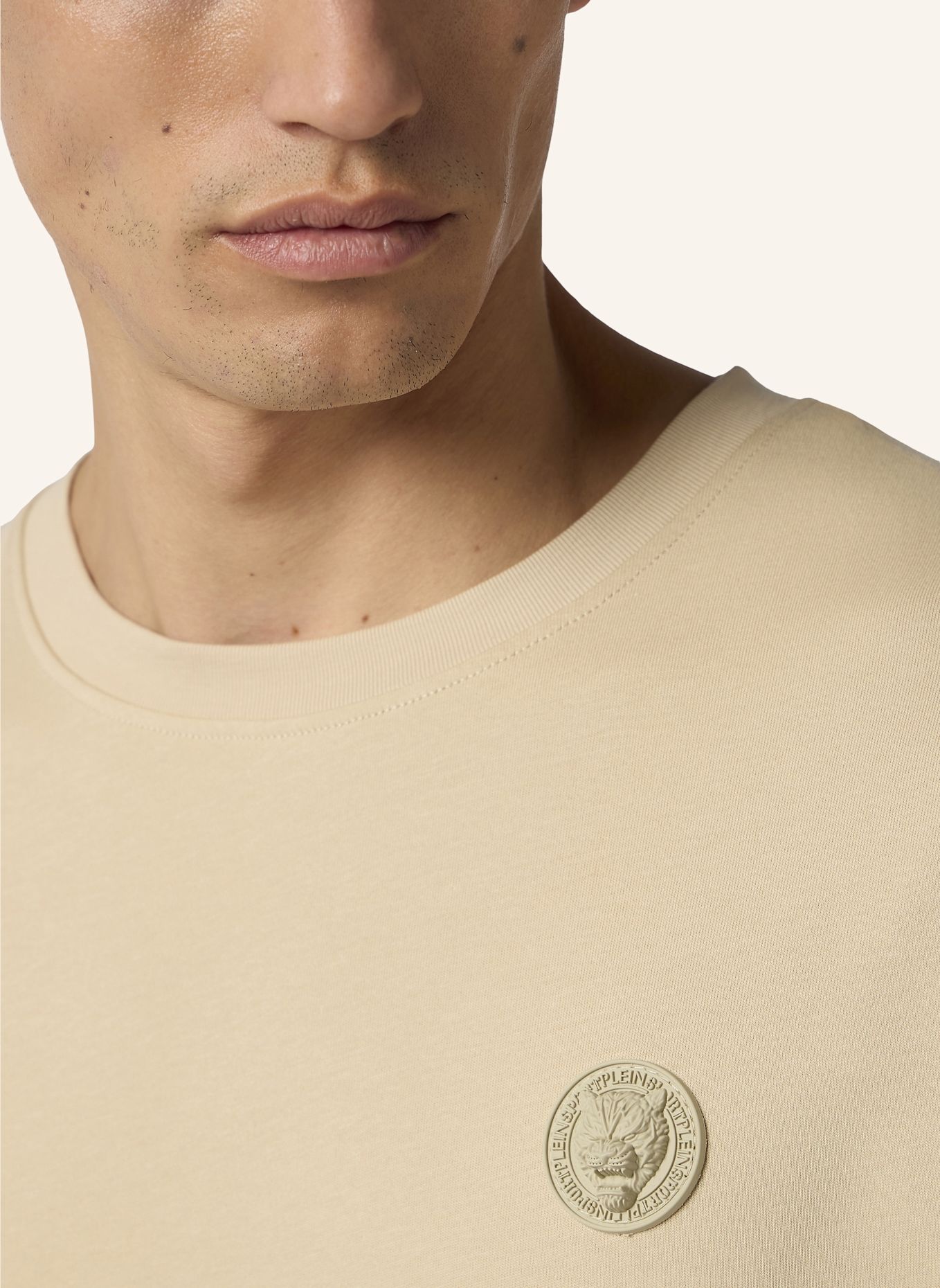 PLEIN SPORT PLEIN SPORT Round Neck T-Shirt 3D Tiger: BEIGE