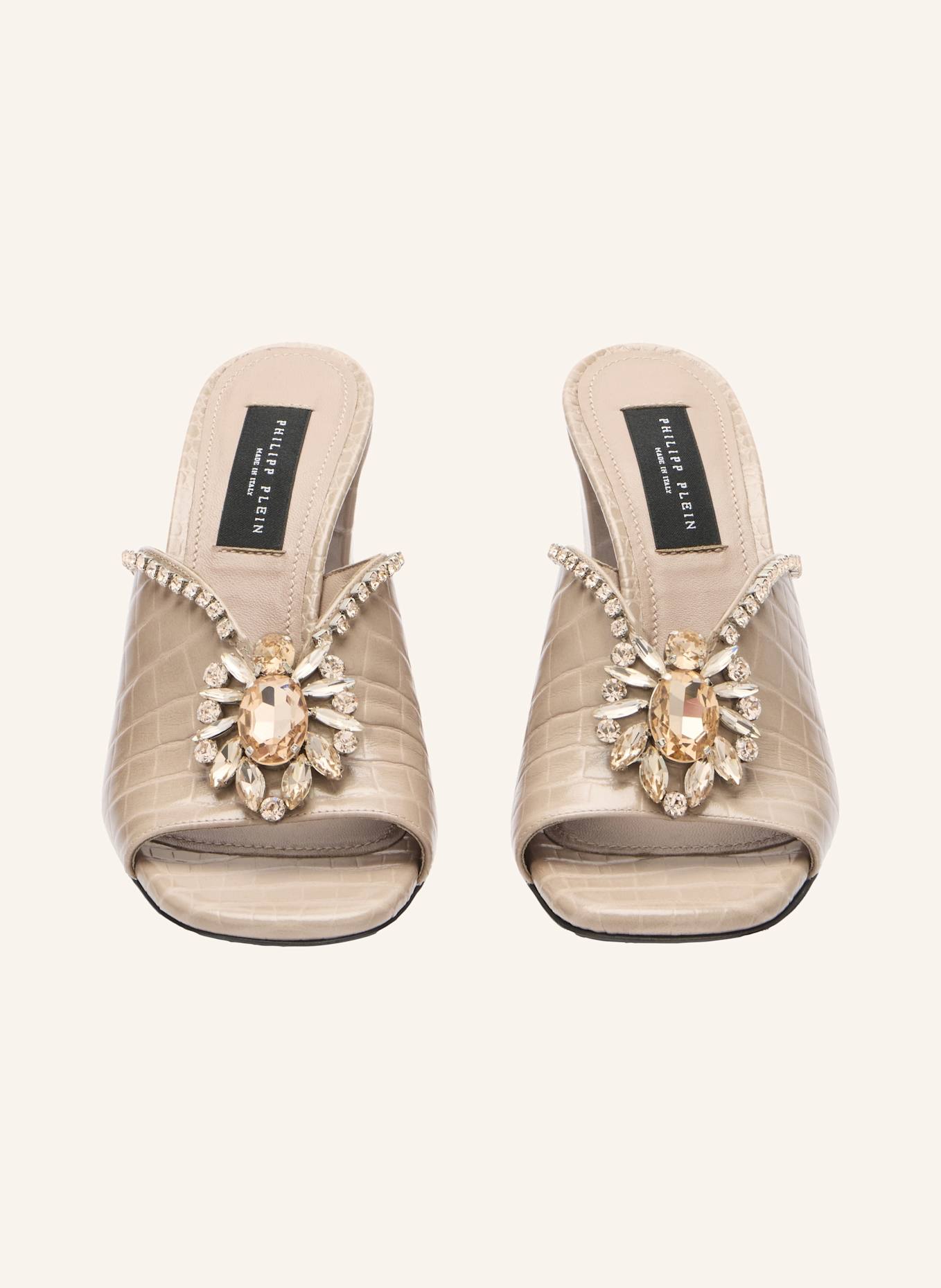 PHILIPP PLEIN PHILIPP PLEIN Mid-Heel Platform Sandals Broche Cocco: BEIGE