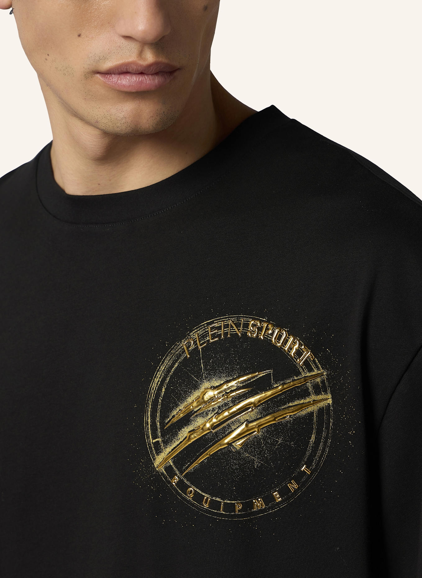 PLEIN SPORT PLEIN SPORT Round Neck T-Shirt Chrome Scratch Edition: SCHWARZ