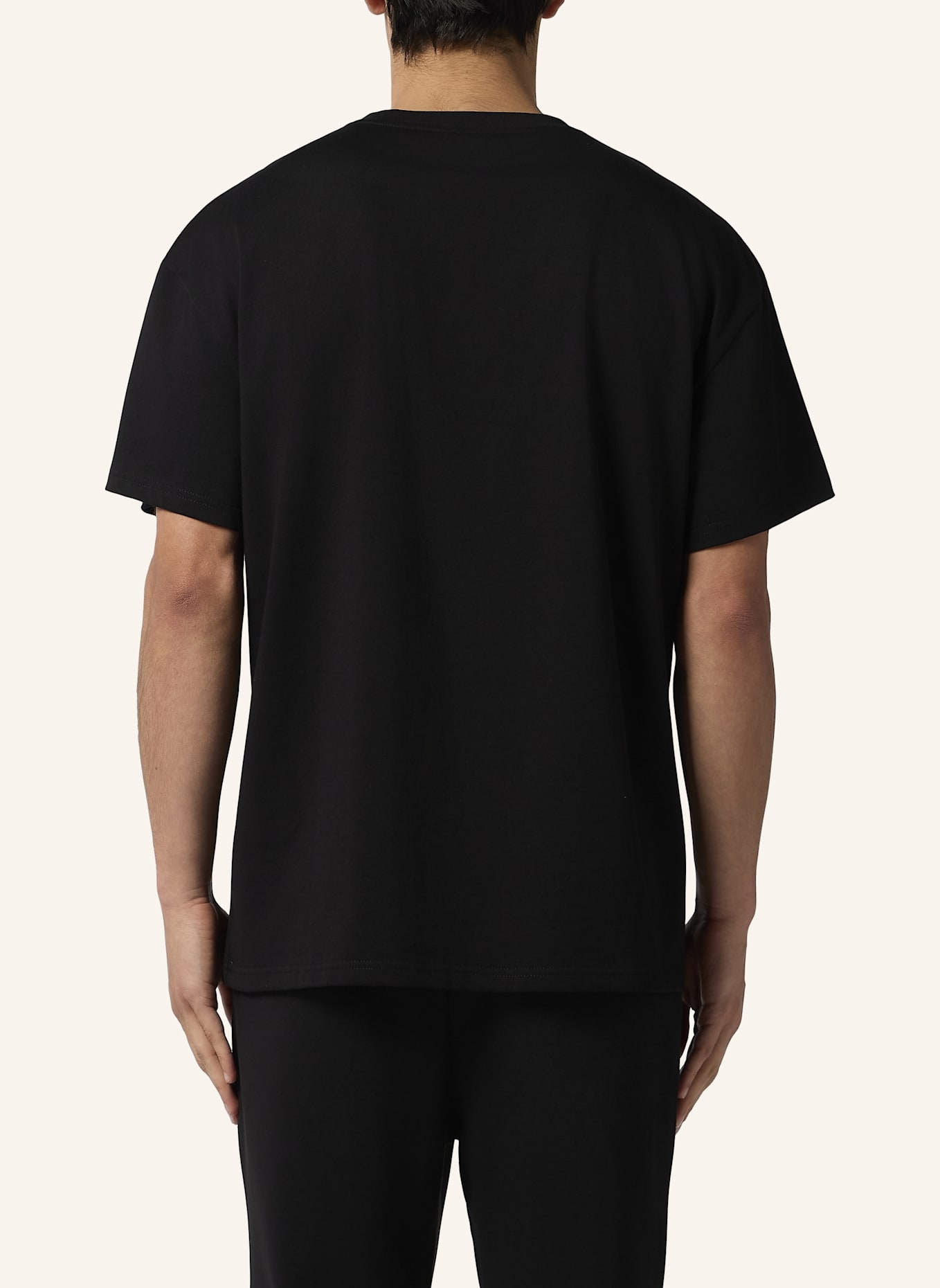 PLEIN SPORT Kurzarm-Rundhals-T-Shirt SCRATCH: SCHWARZ