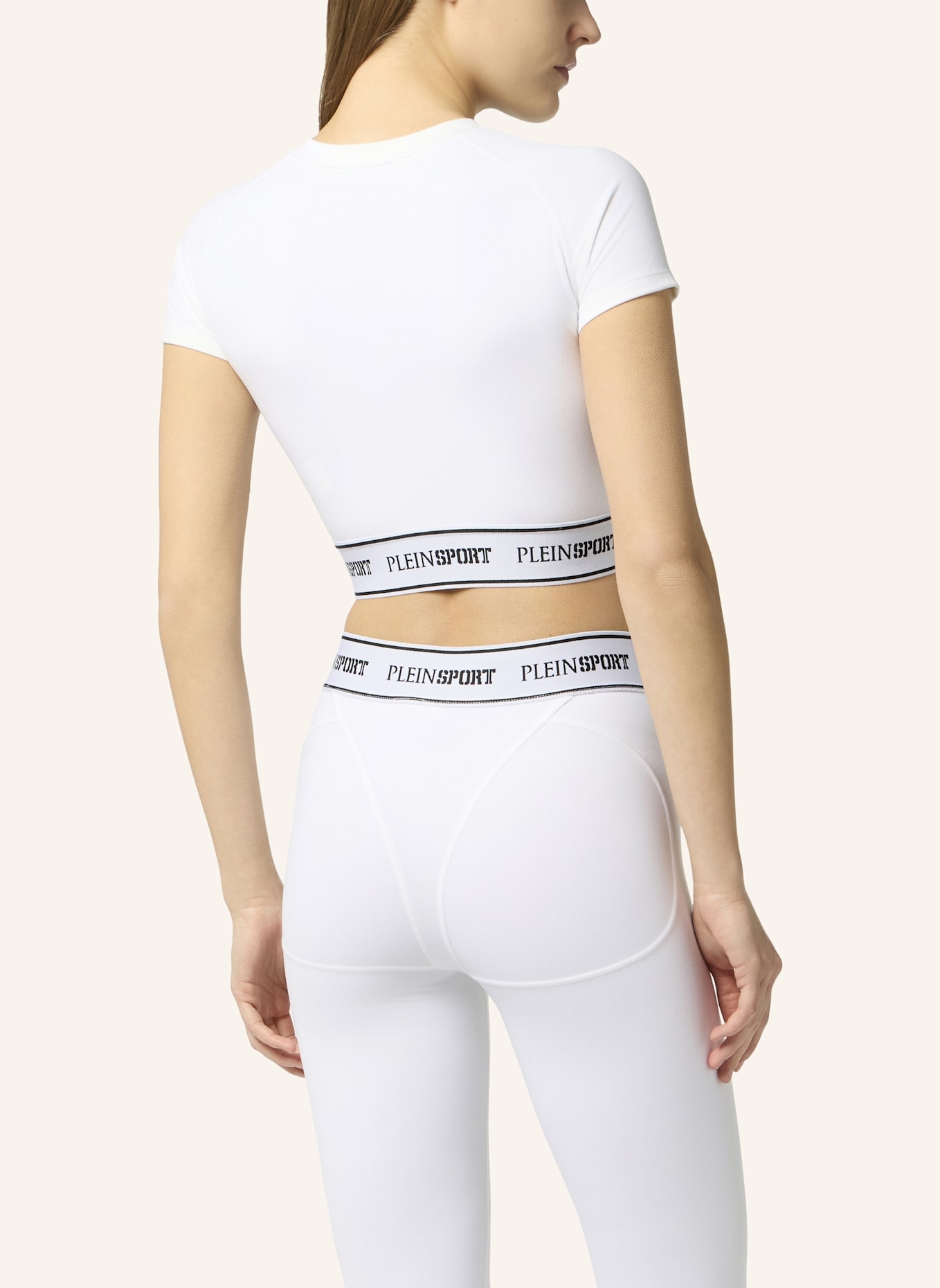 PLEIN SPORT PLEIN SPORT Fleece Cropped T-Shirt: WEISS