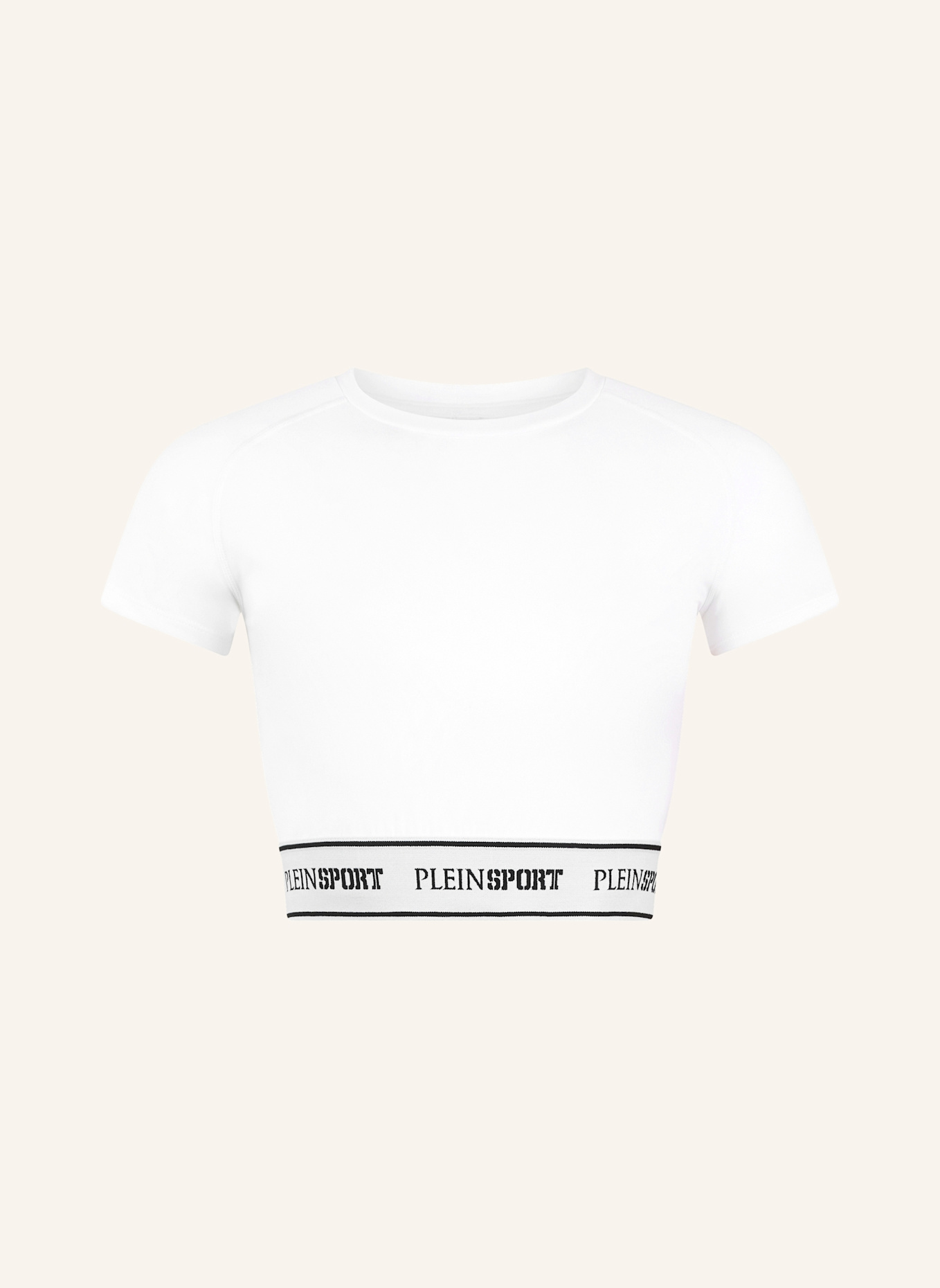PLEIN SPORT PLEIN SPORT Fleece Cropped T-Shirt: WEISS