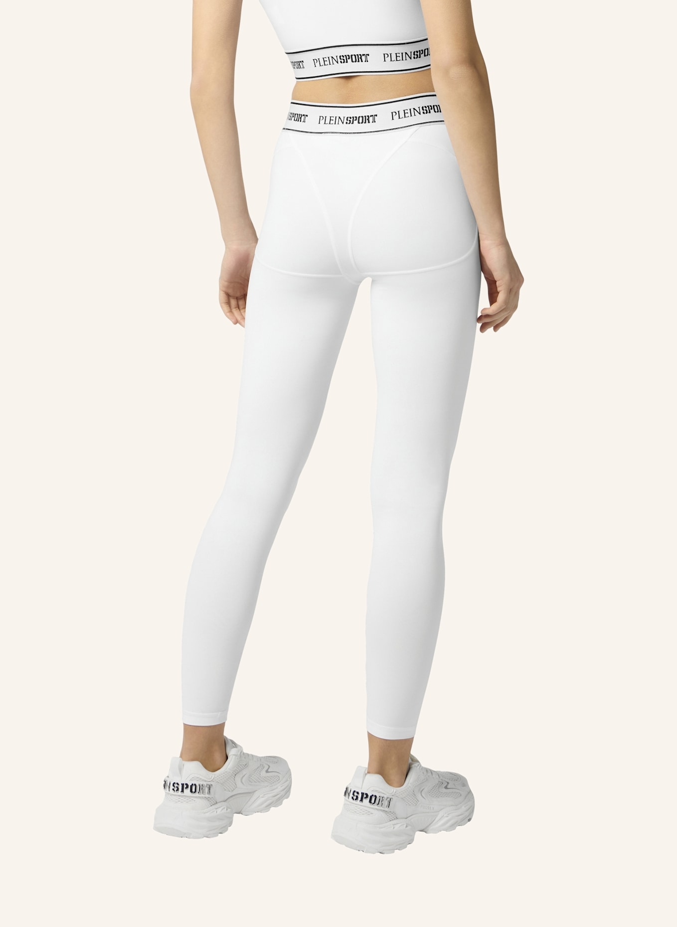 PLEIN SPORT PLEIN SPORT Fleece Jogging Leggings: WEISS
