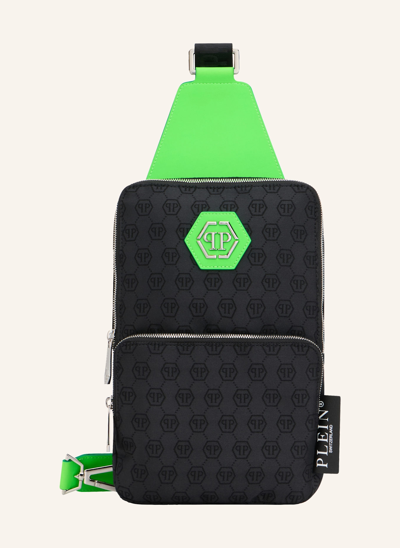 PHILIPP PLEIN Umhängetasche MONOGRAM: SCHWARZ