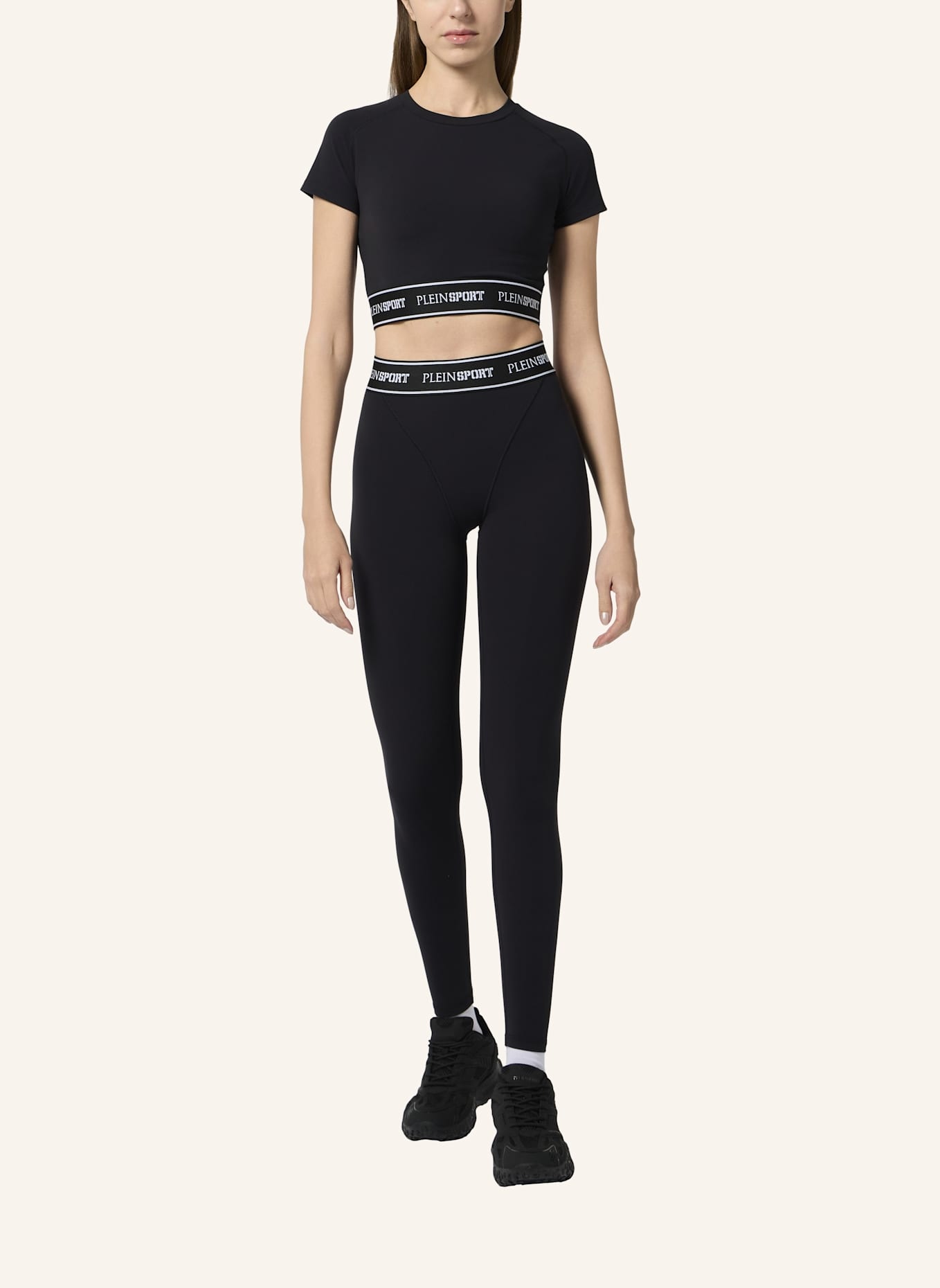 PLEIN SPORT PLEIN SPORT Fleece Jogging Leggings: SCHWARZ