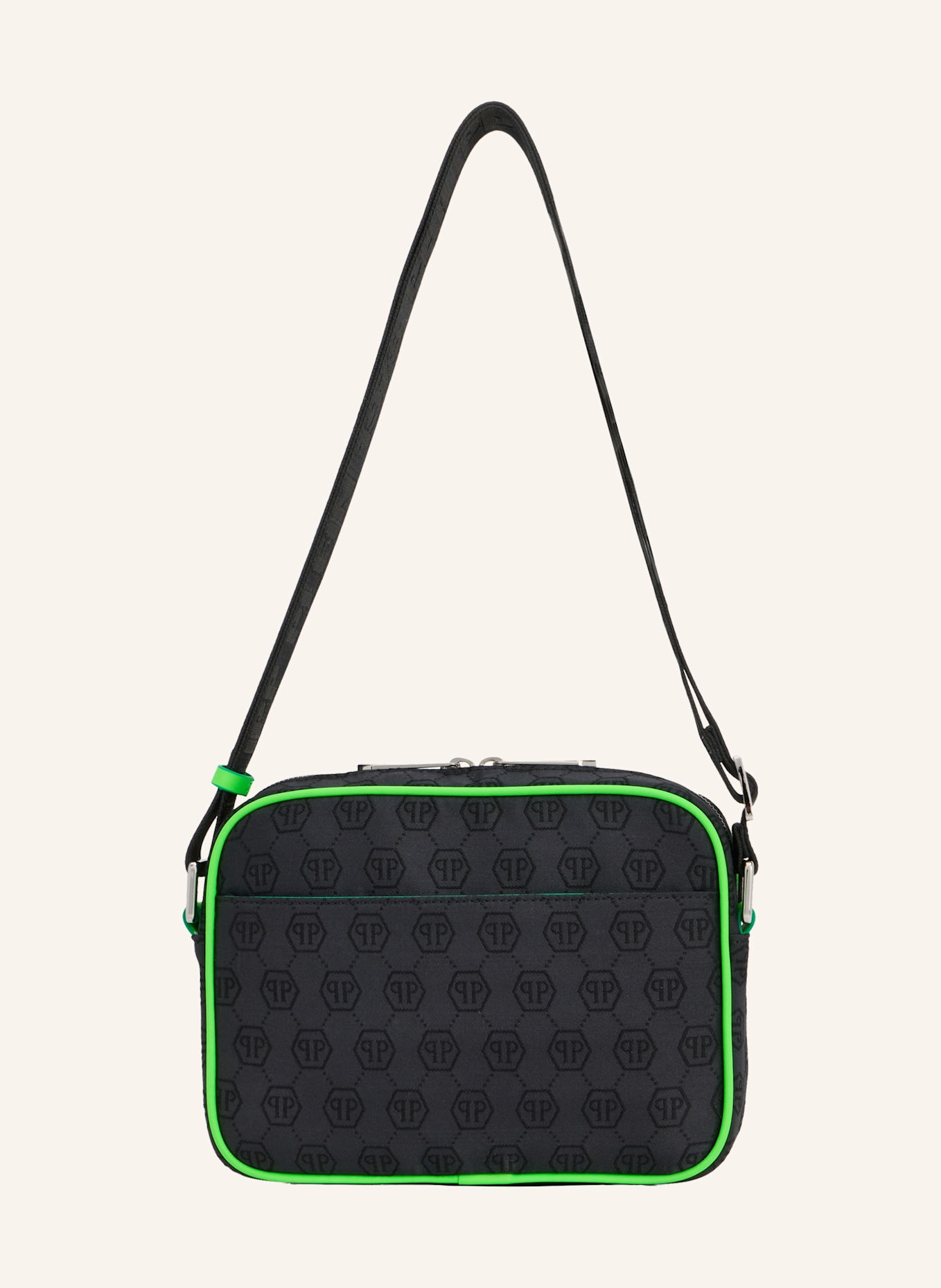 PHILIPP PLEIN Schultertasche MONOGRAM: SCHWARZ