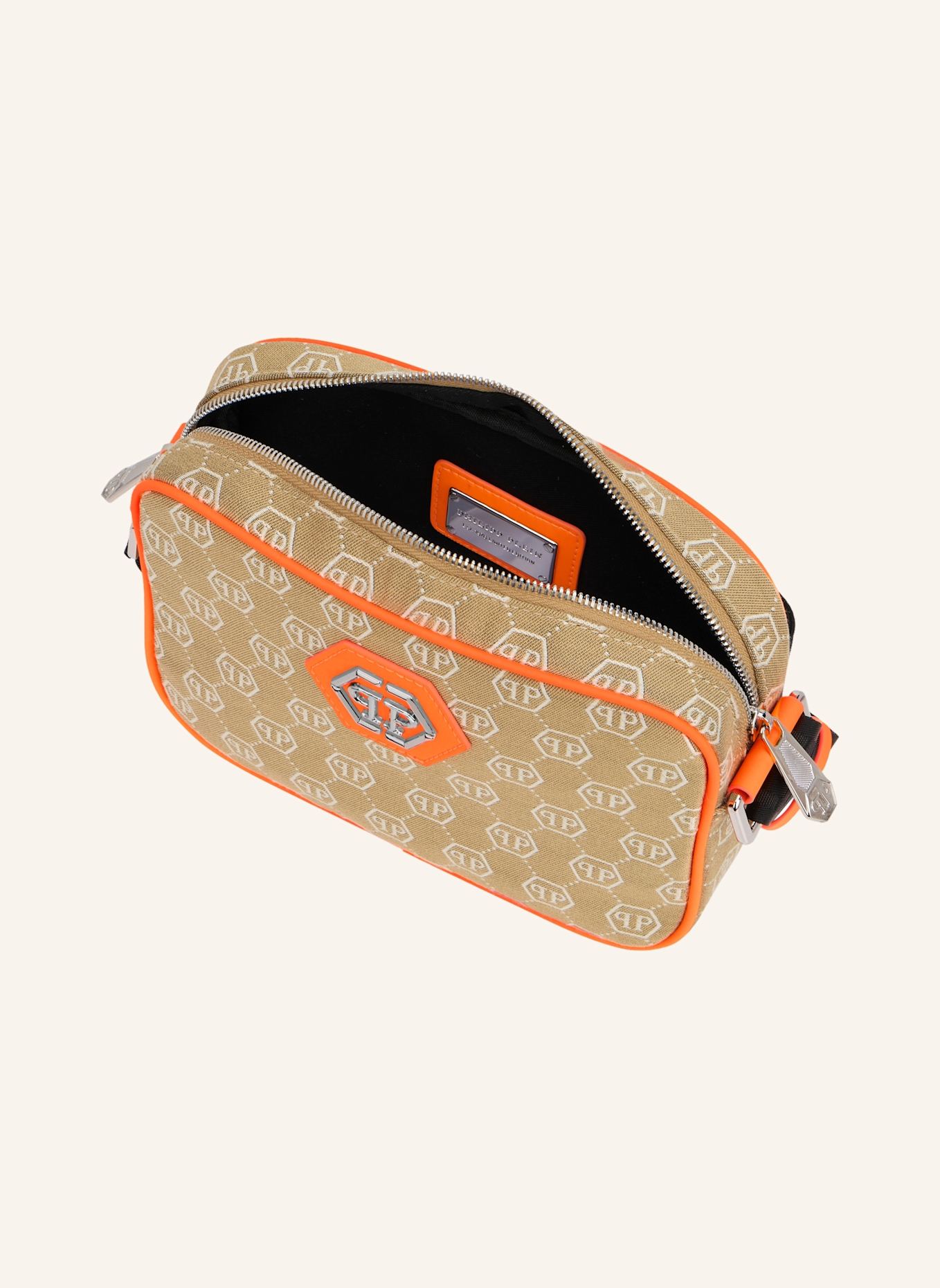 PHILIPP PLEIN Schultertasche MONOGRAM: BEIGE