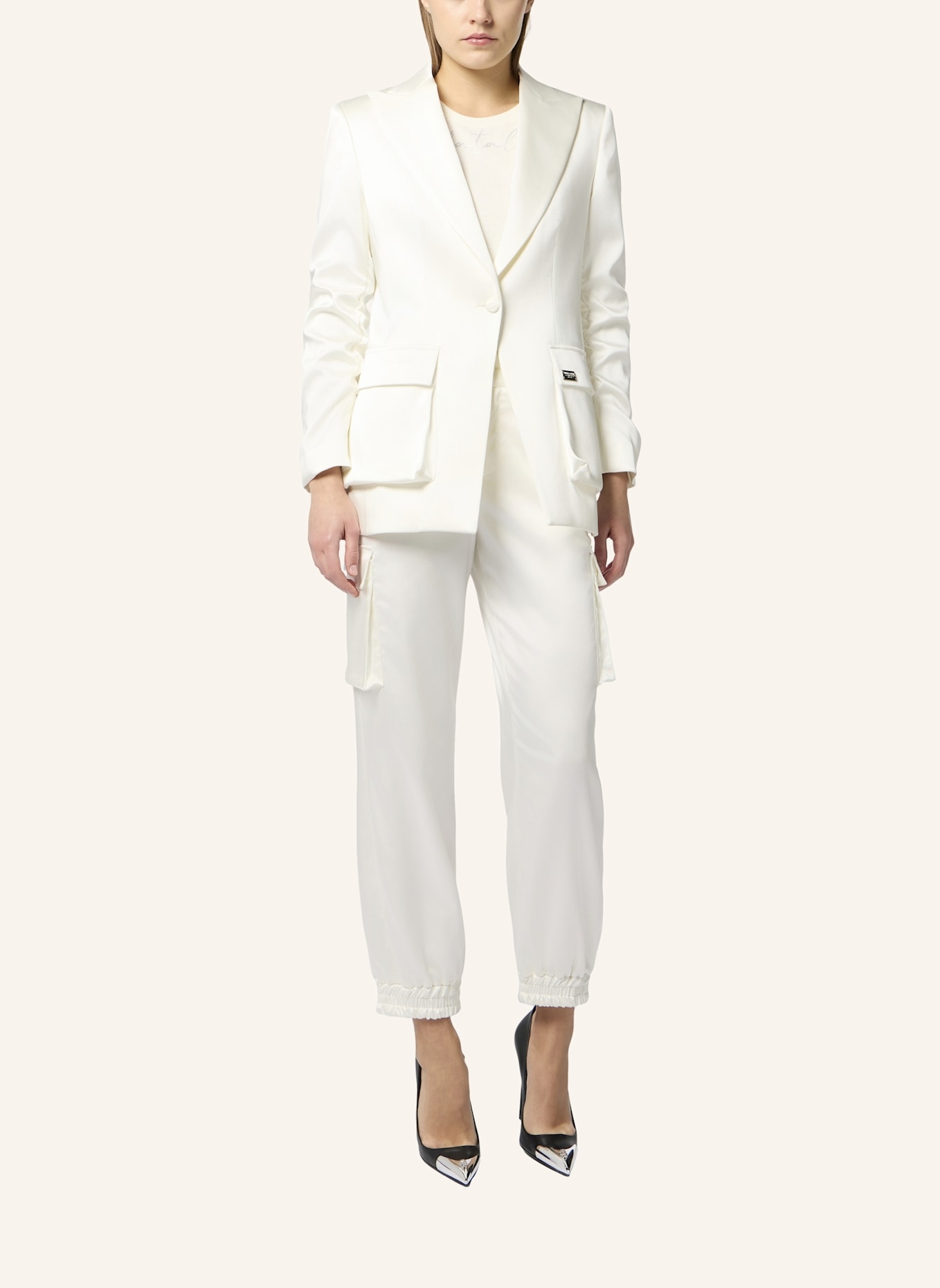 PHILIPP PLEIN PHILIPP PLEIN Satin Cargo Fit Blazer: SCHWARZ