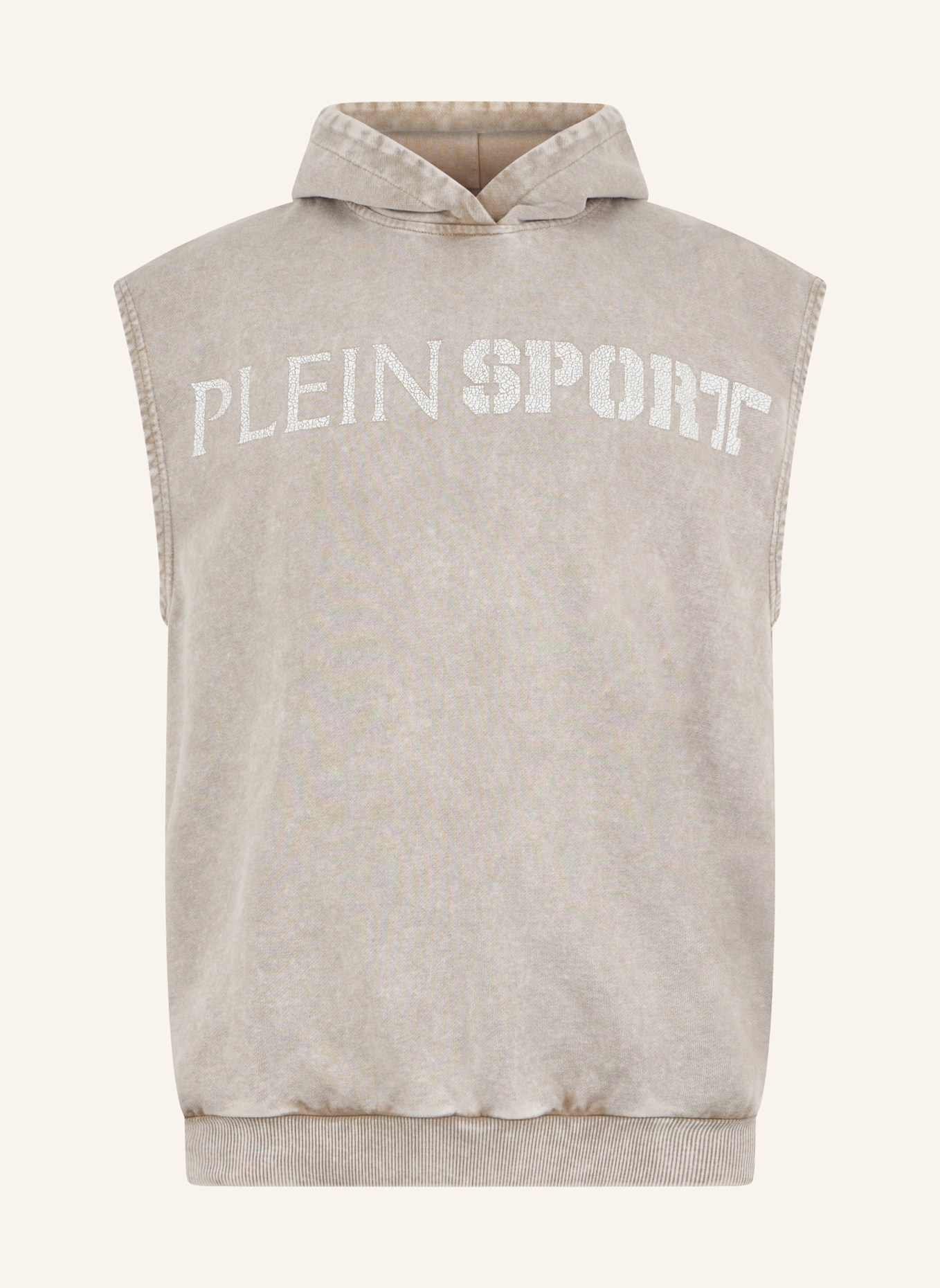 PLEIN SPORT PLEIN SPORT Hoodie Vest Crackle Scratch: BEIGE