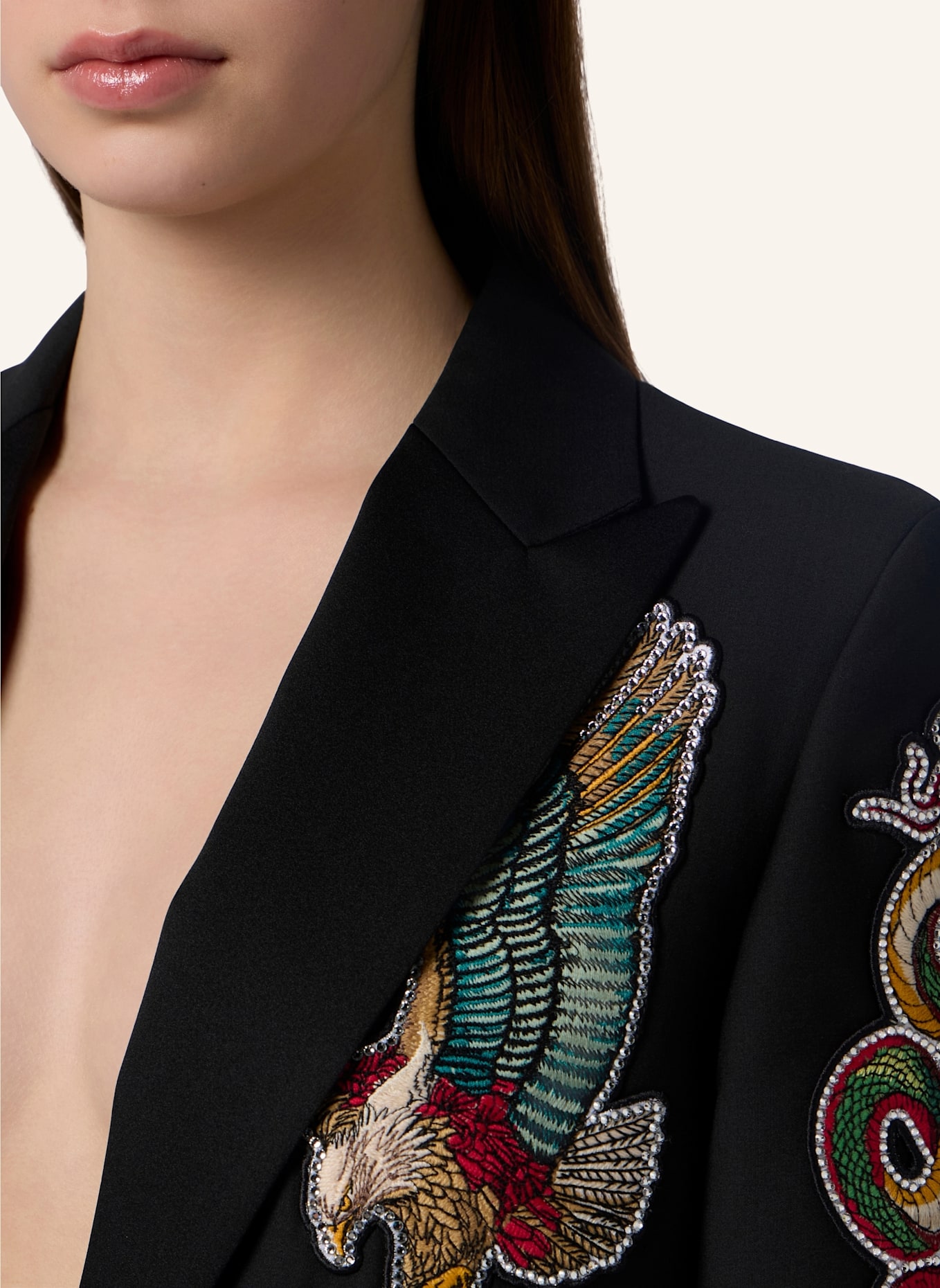 PHILIPP PLEIN PHILIPP PLEIN Boyfriend's Fit Blazer Tattoo Patches: SCHWARZ