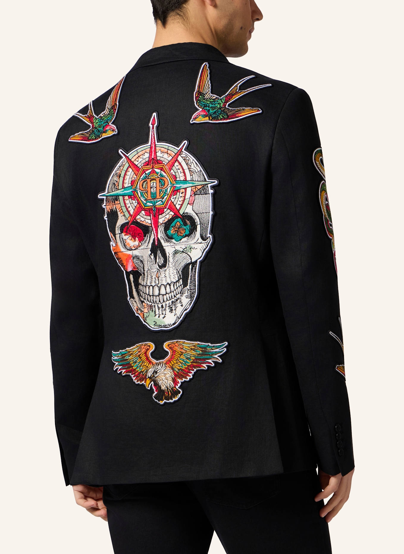 PHILIPP PLEIN PHILIPP PLEIN Gigolo Fit Blazer Tattoo Embroidery: SCHWARZ