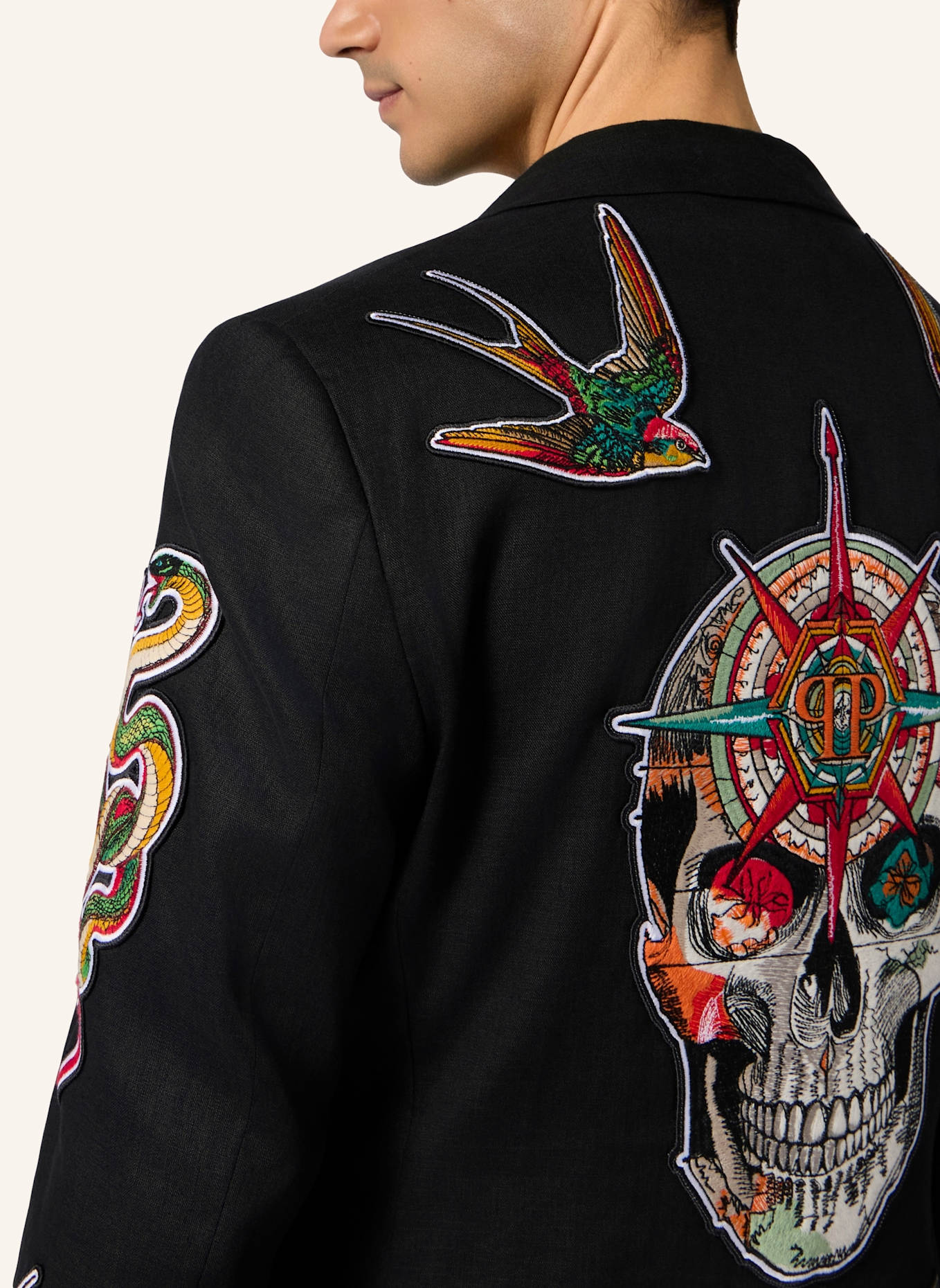 PHILIPP PLEIN PHILIPP PLEIN Gigolo Fit Blazer Tattoo Embroidery: SCHWARZ