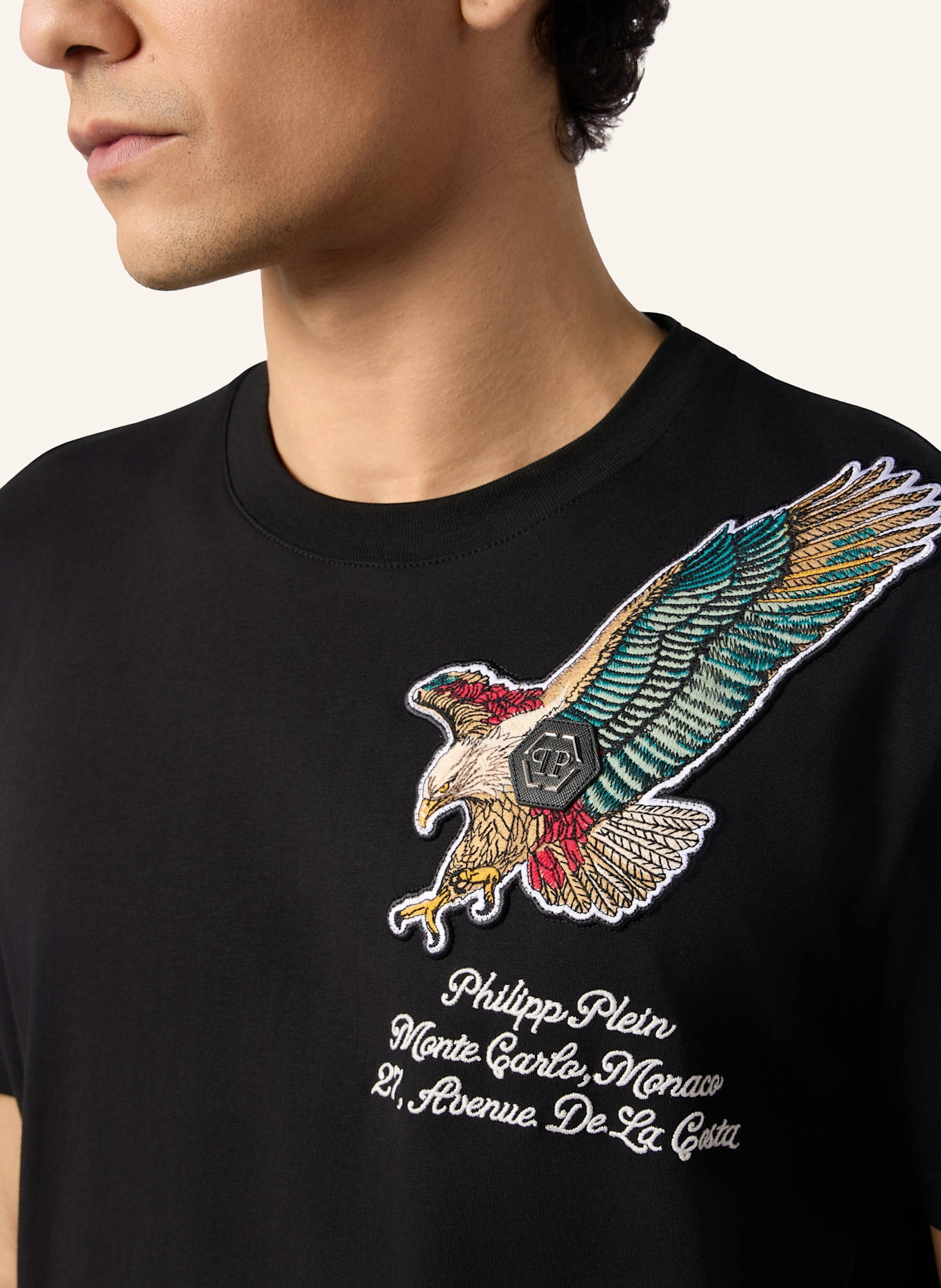 PHILIPP PLEIN PHILIPP PLEIN Round Neck T-Shirt Eagle Montecarlo: SCHWARZ