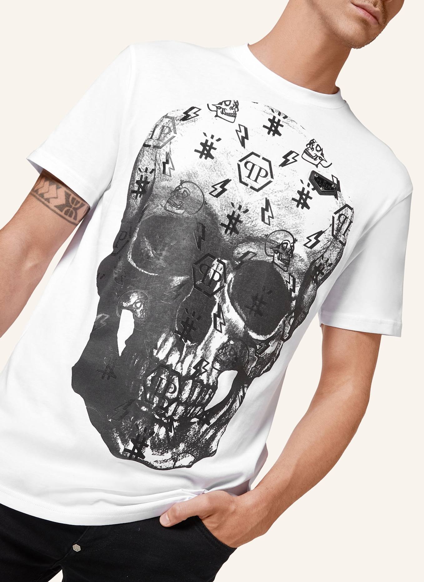 PHILIPP PLEIN T-Shirt SKULL: WEISS