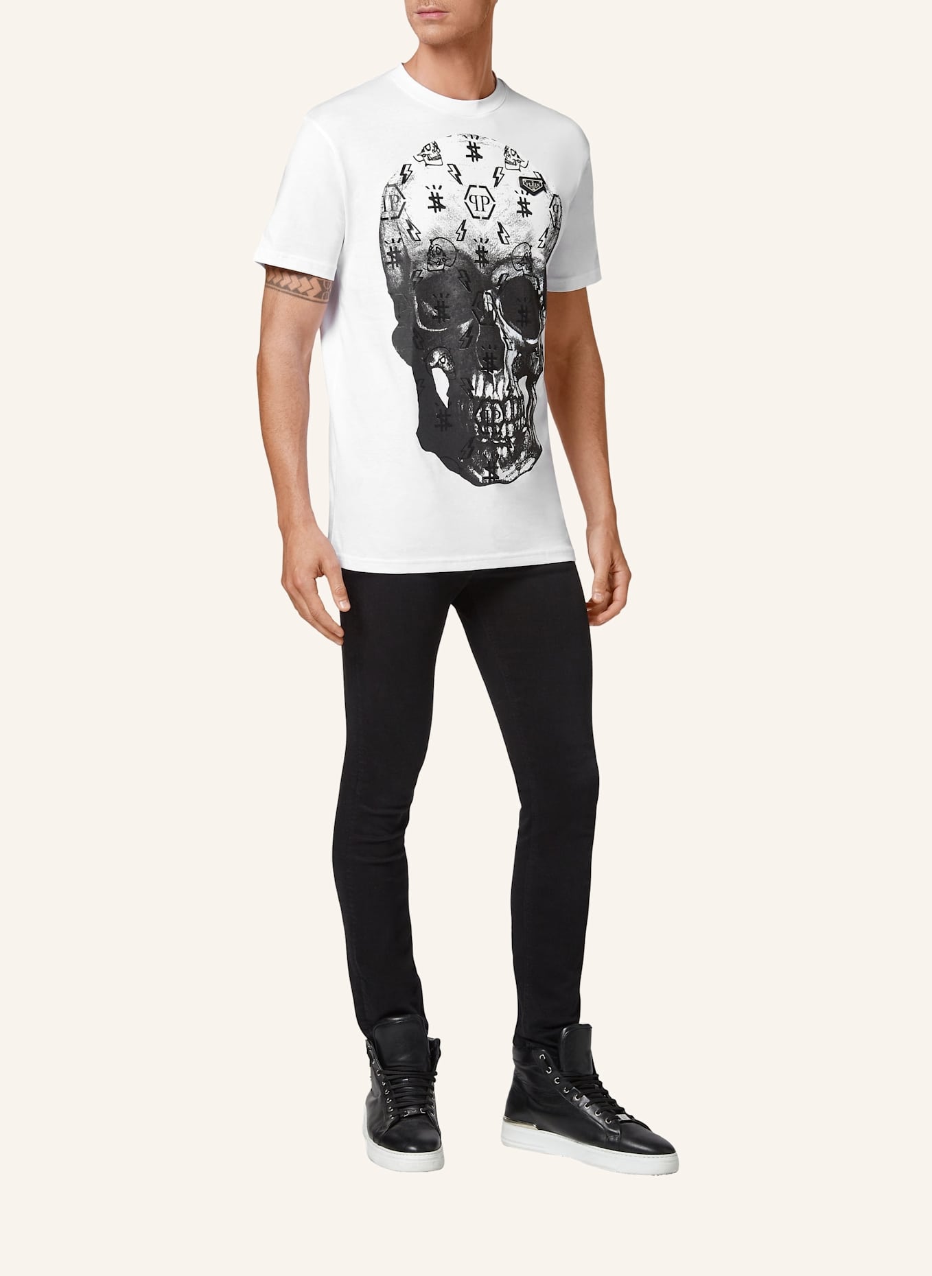 PHILIPP PLEIN T-Shirt SKULL: WEISS