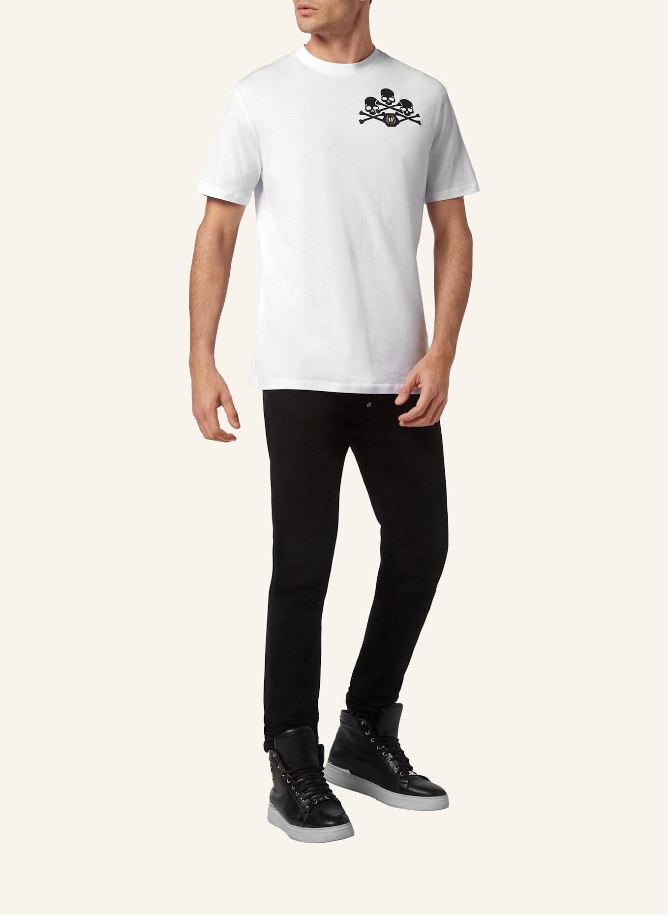 PHILIPP PLEIN T-Shirt SKULL: WEISS