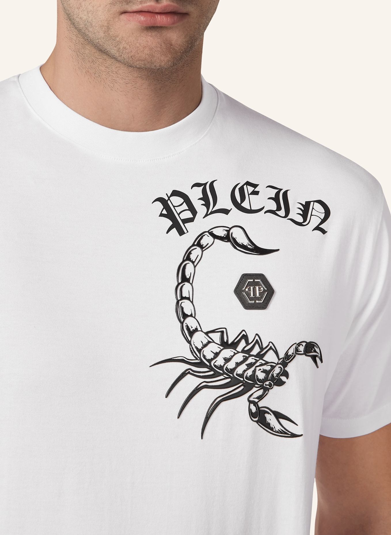 PHILIPP PLEIN T-Shirt SCORPION: WEISS