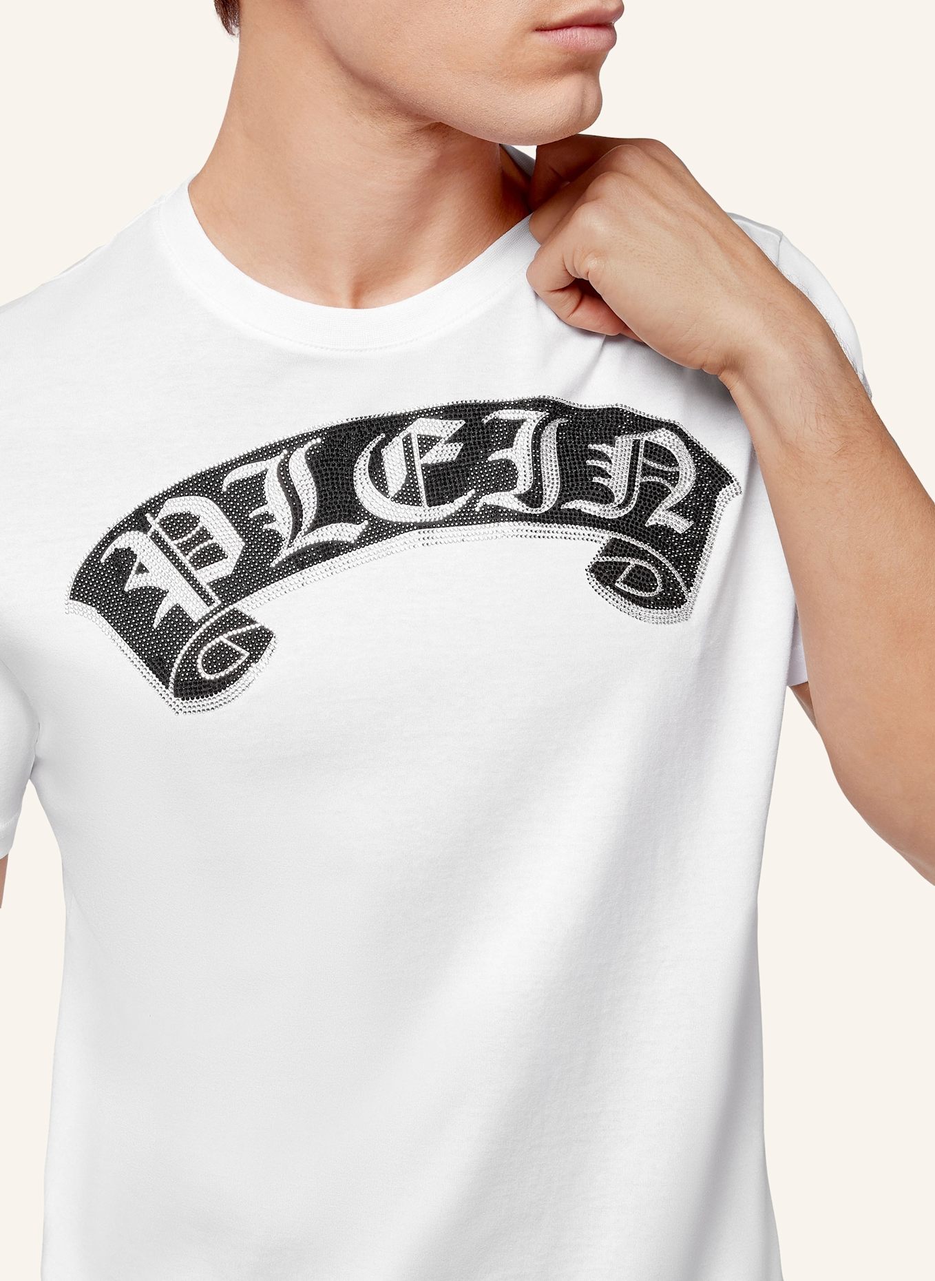 PHILIPP PLEIN T-Shirt GOTHIC PLEIN: WEISS