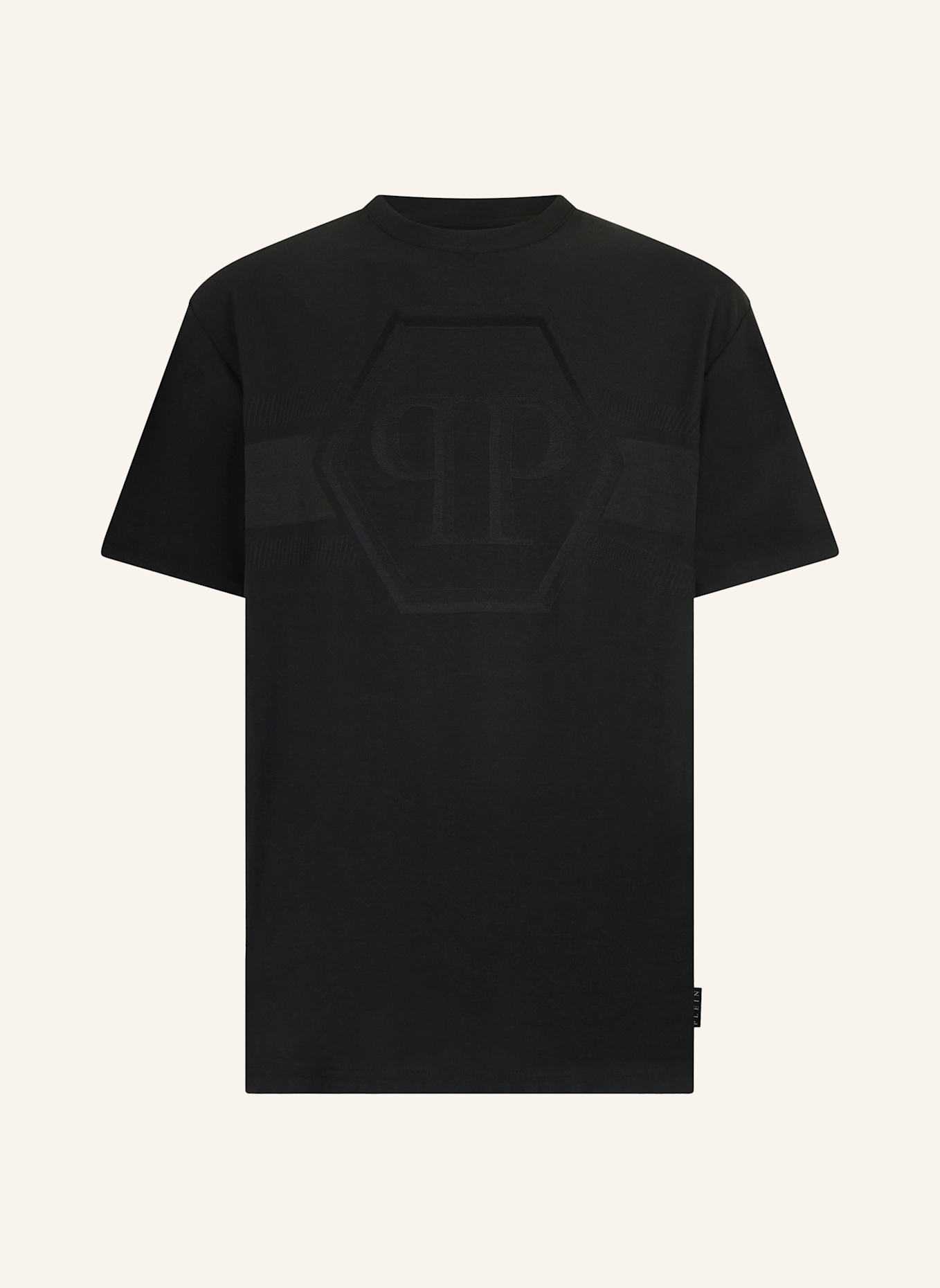 PHILIPP PLEIN T-Shirt Rundhalsausschnitt Ss HEXAGON: SCHWARZ