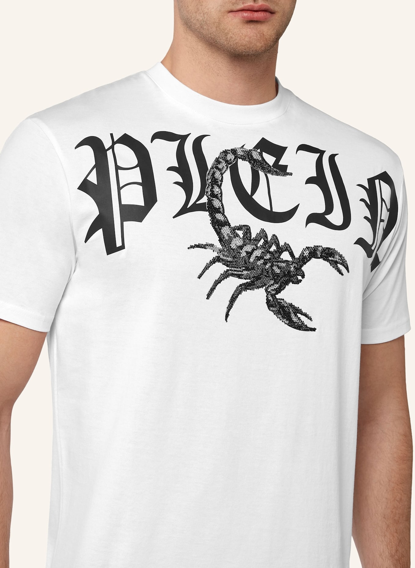PHILIPP PLEIN T-Shirt SCORPION: WEISS