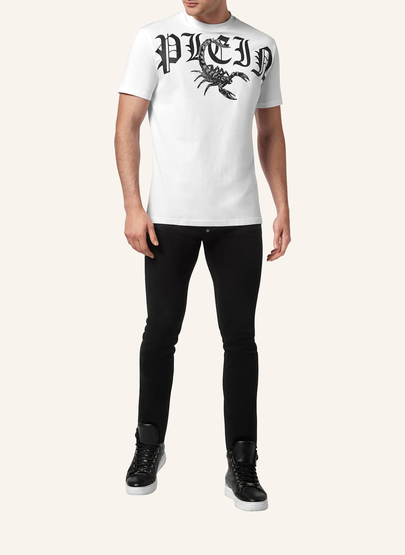 PHILIPP PLEIN T-Shirt SCORPION: WEISS