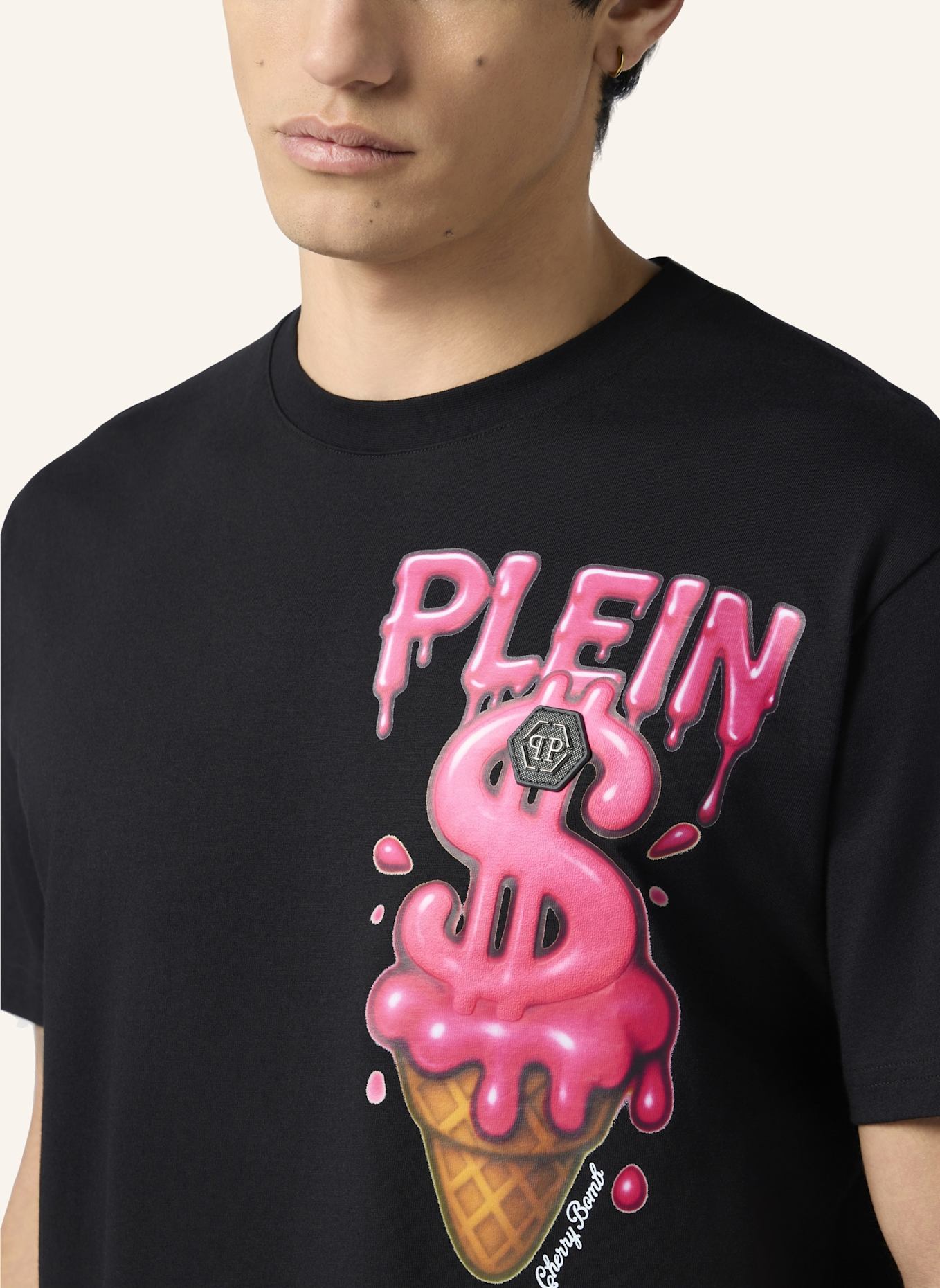 PHILIPP PLEIN T-Shirt Rundhalsausschnitt Ss: SCHWARZ