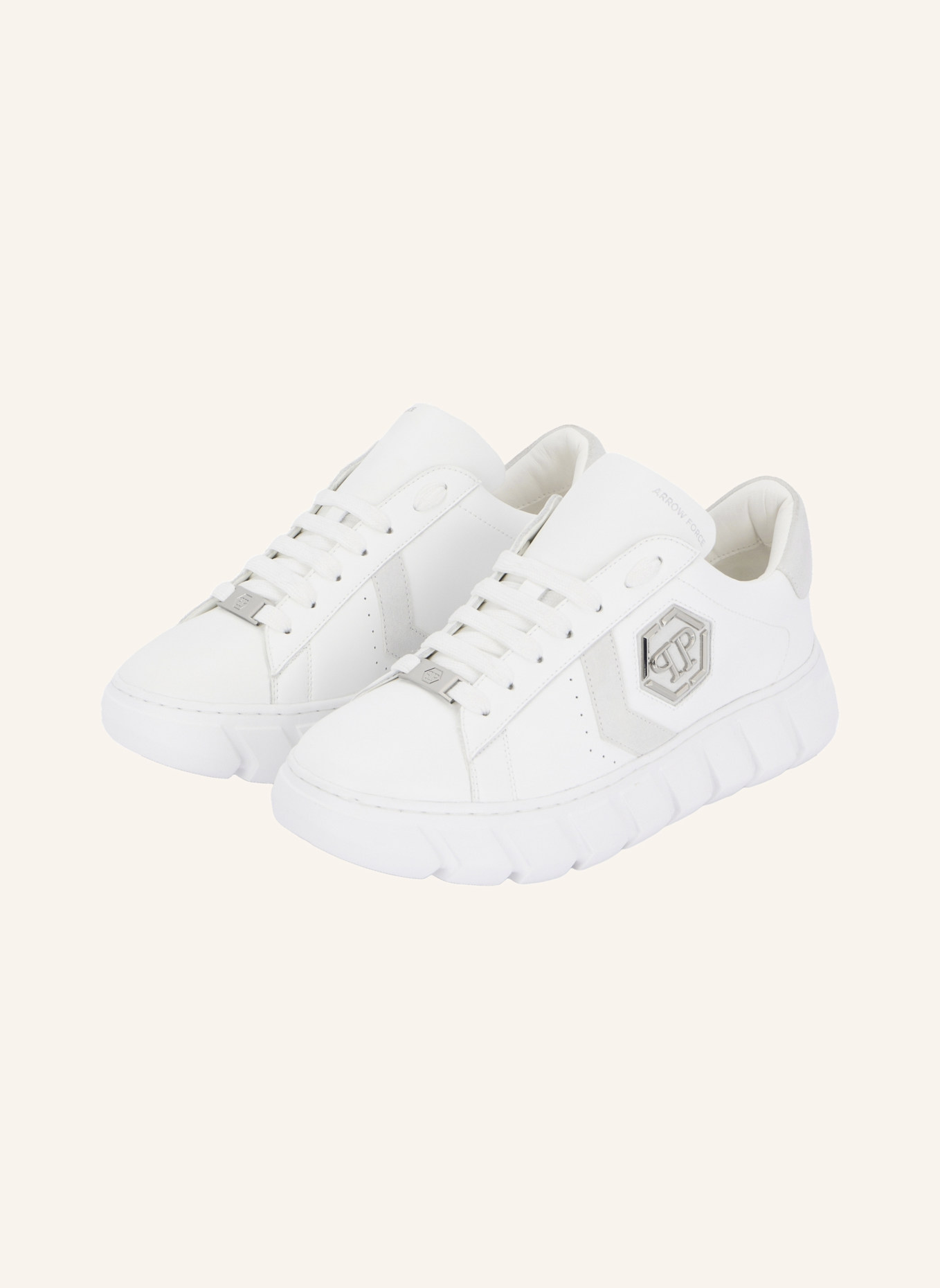 PHILIPP PLEIN Lo-Top Turnschuhe HEXAGON: WEISS