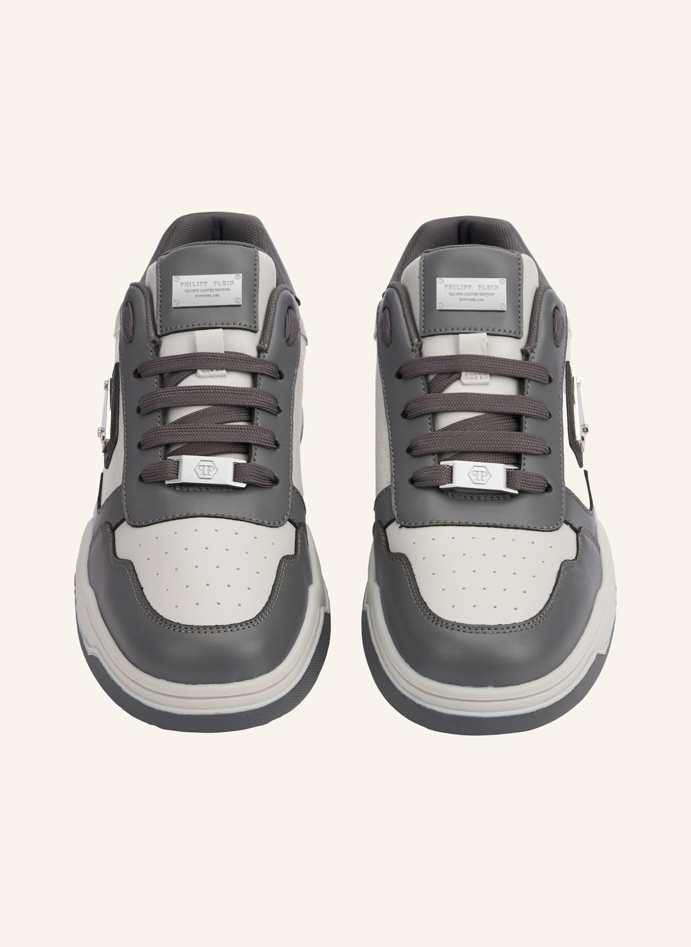 PHILIPP PLEIN Lo-Top Turnschuhe STREET: GRAU/ DUNKELGRAU