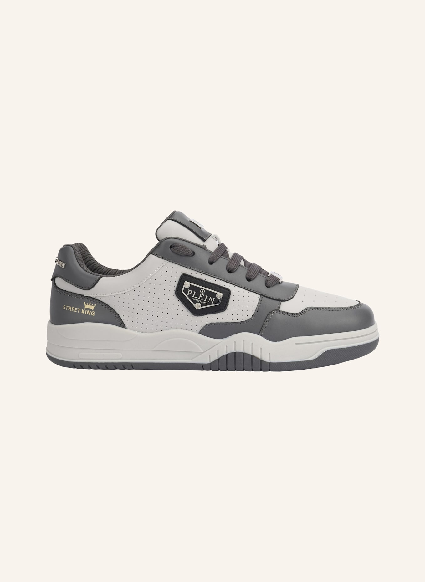 PHILIPP PLEIN Lo-Top Turnschuhe STREET: GRAU/ DUNKELGRAU