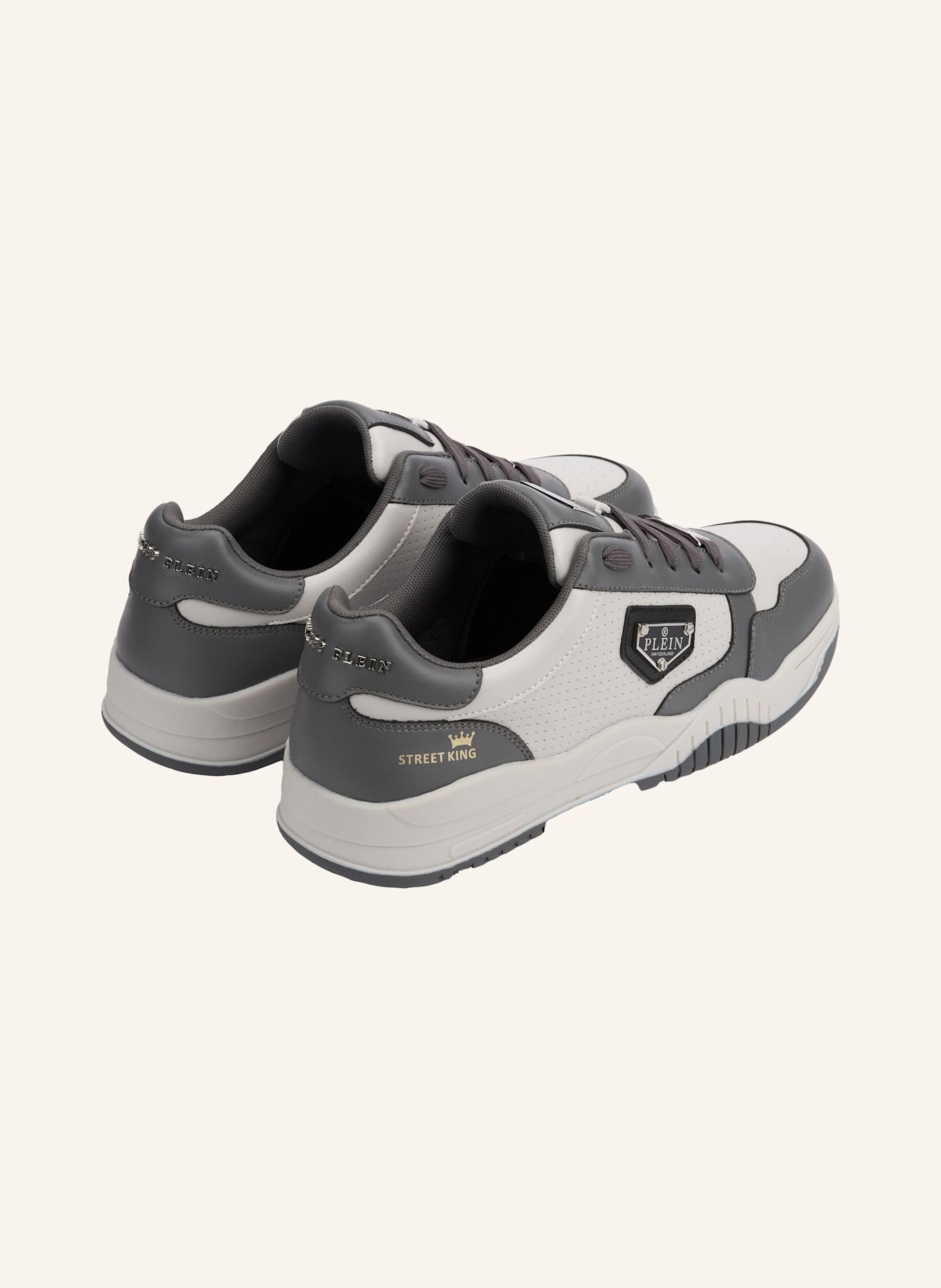 PHILIPP PLEIN Lo-Top Turnschuhe STREET: GRAU/ DUNKELGRAU