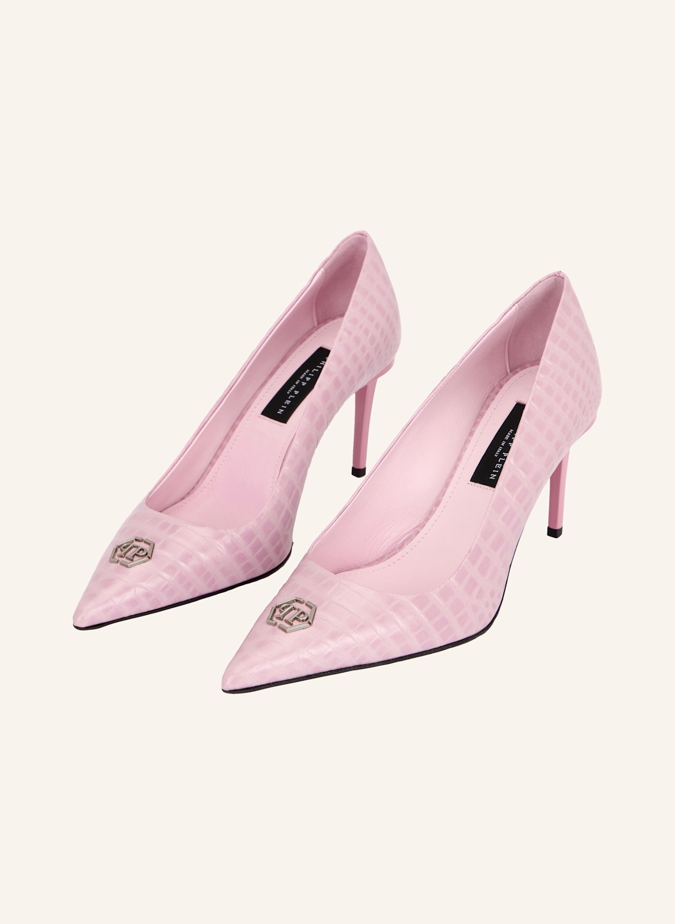 PHILIPP PLEIN PHILIPP PLEIN Cocco Print Decolette Mid Heels Hexagon 9: ROSA