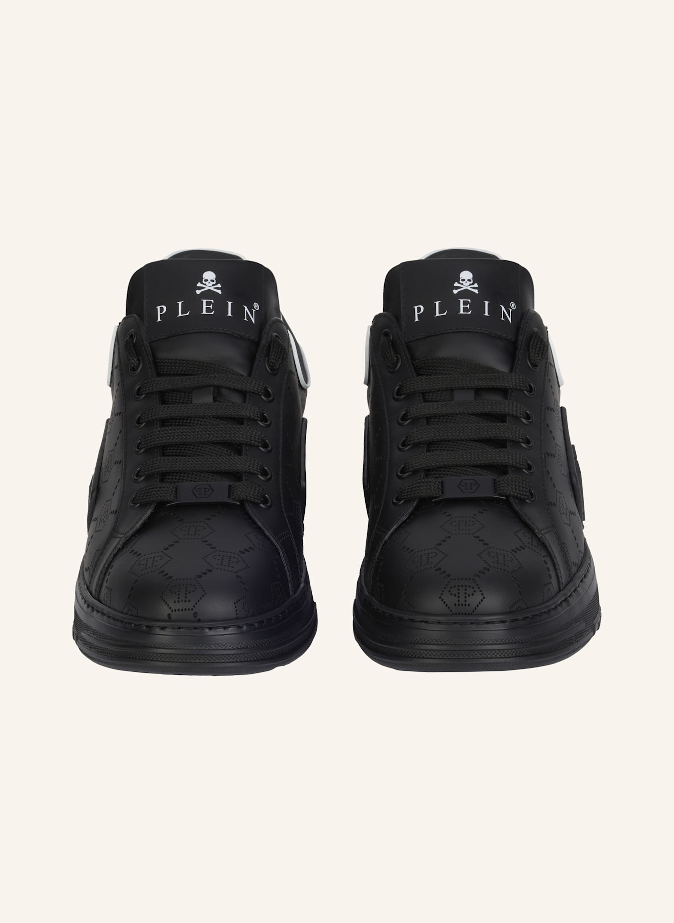 PHILIPP PLEIN Lo-Top Turnschuhe MONOGRAM: SCHWARZ